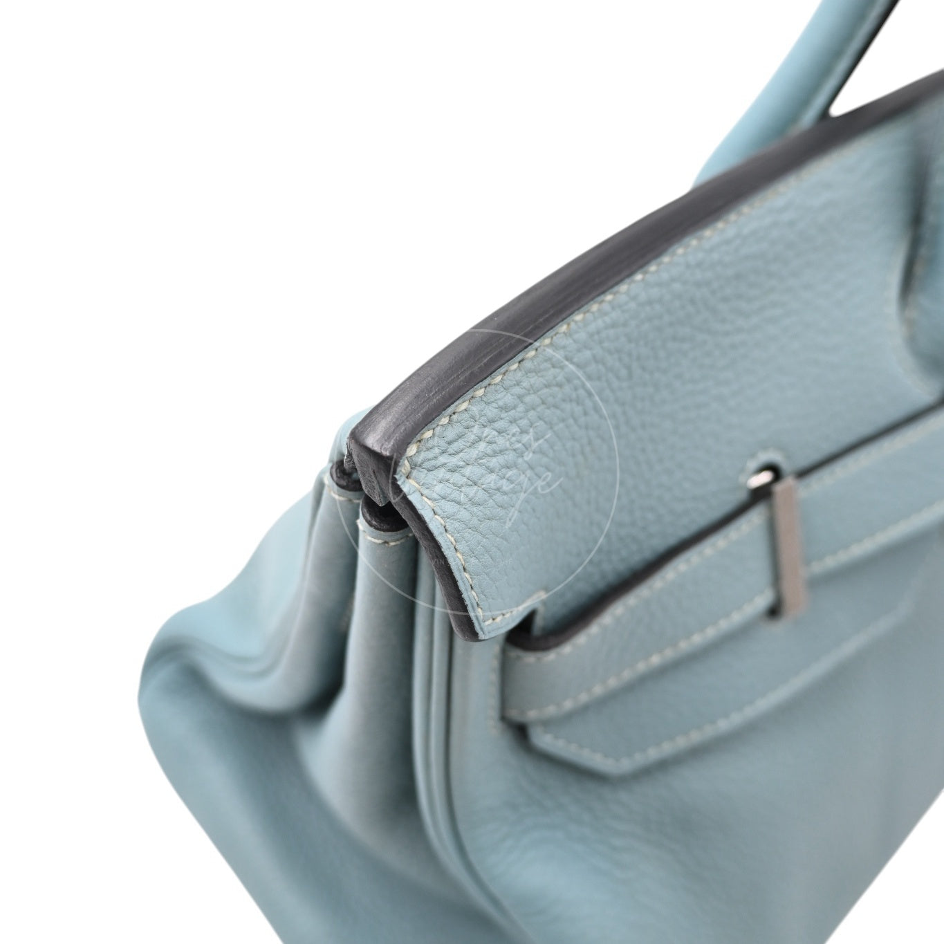 Hermes Birkin Shoulder 42 PHW Light Blue Square M