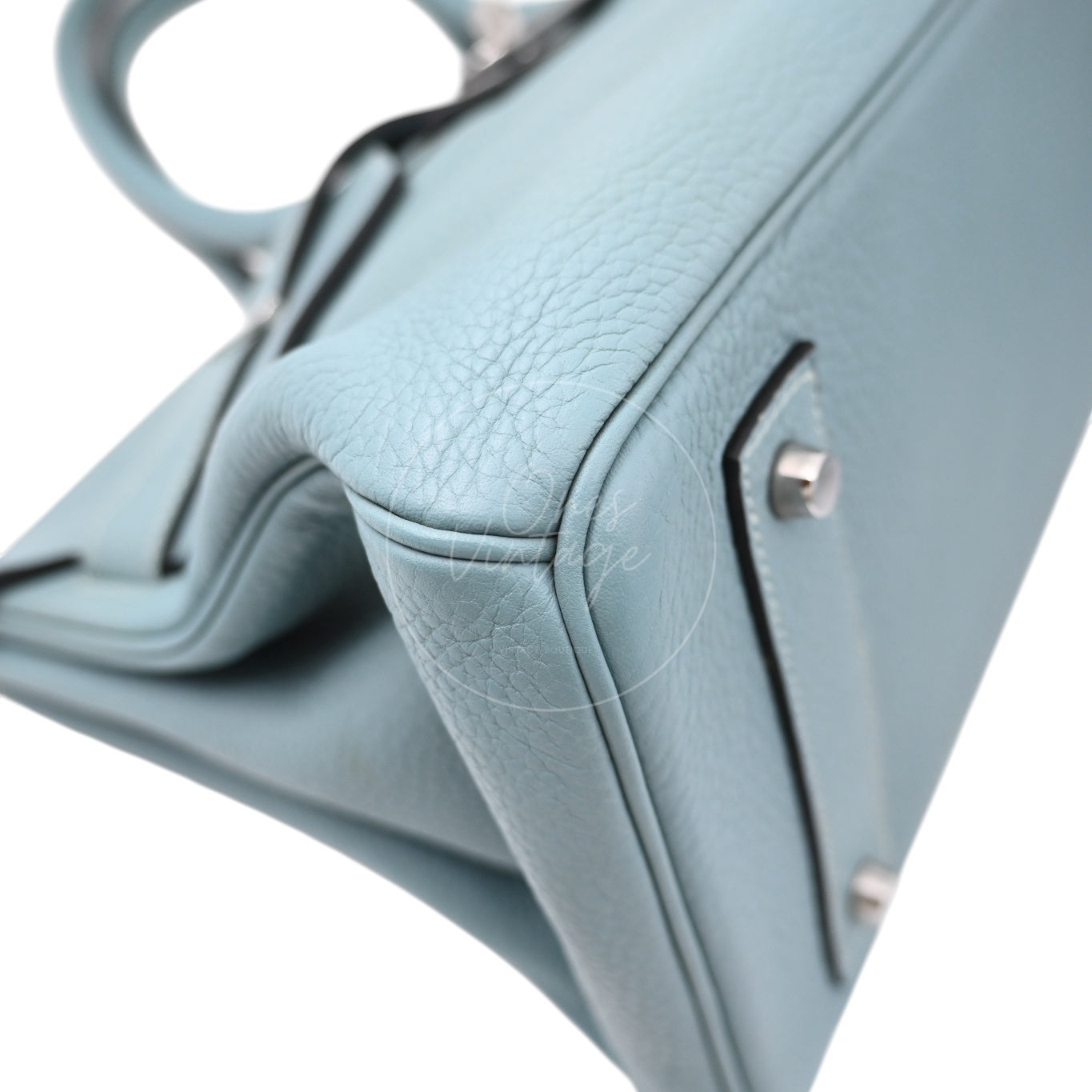 Hermes Birkin Shoulder 42 PHW Light Blue Square M