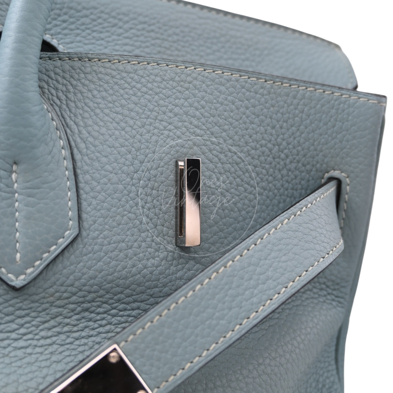 Hermes Birkin Shoulder 42 PHW Light Blue Square M