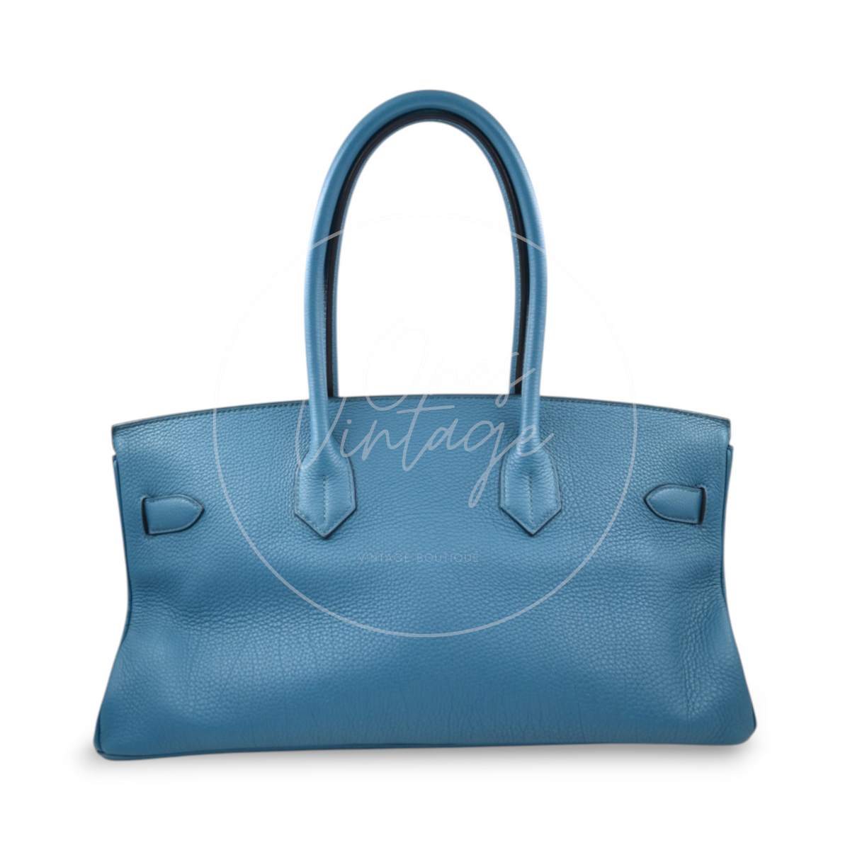 Hermes Birkin Shoulder 42 PHW Blue Square P