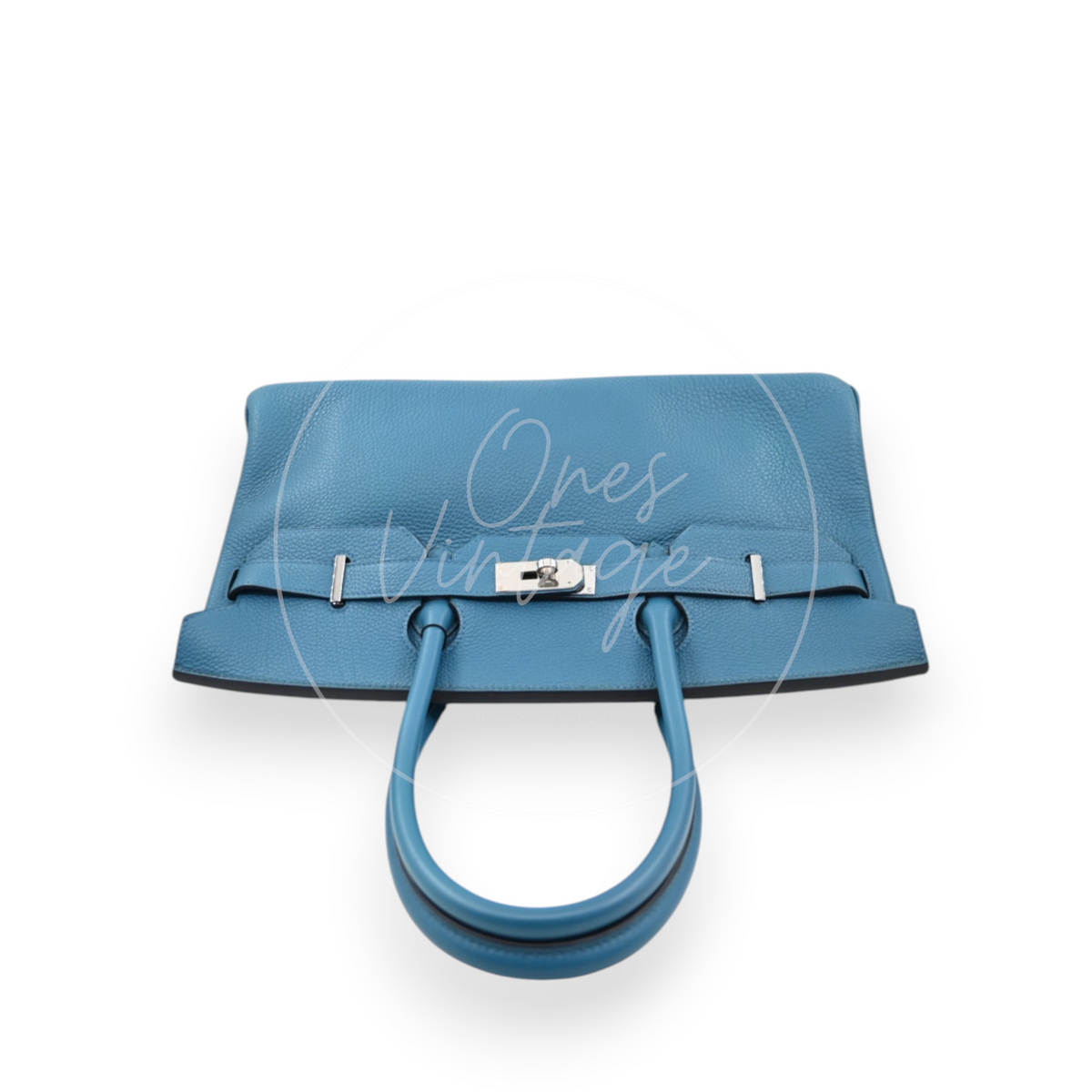 Hermes Birkin Shoulder 42 PHW Blue Square P