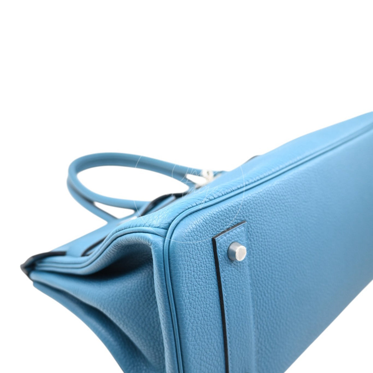 Hermes Birkin Shoulder 42 PHW Blue Square P