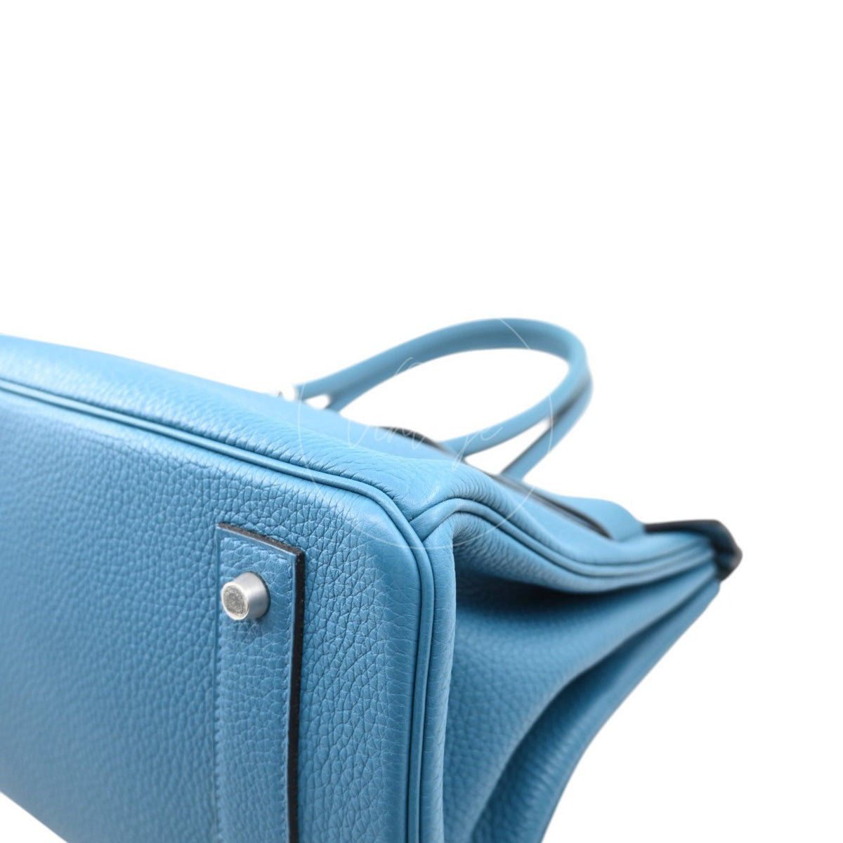 Hermes Birkin Shoulder 42 PHW Blue Square P