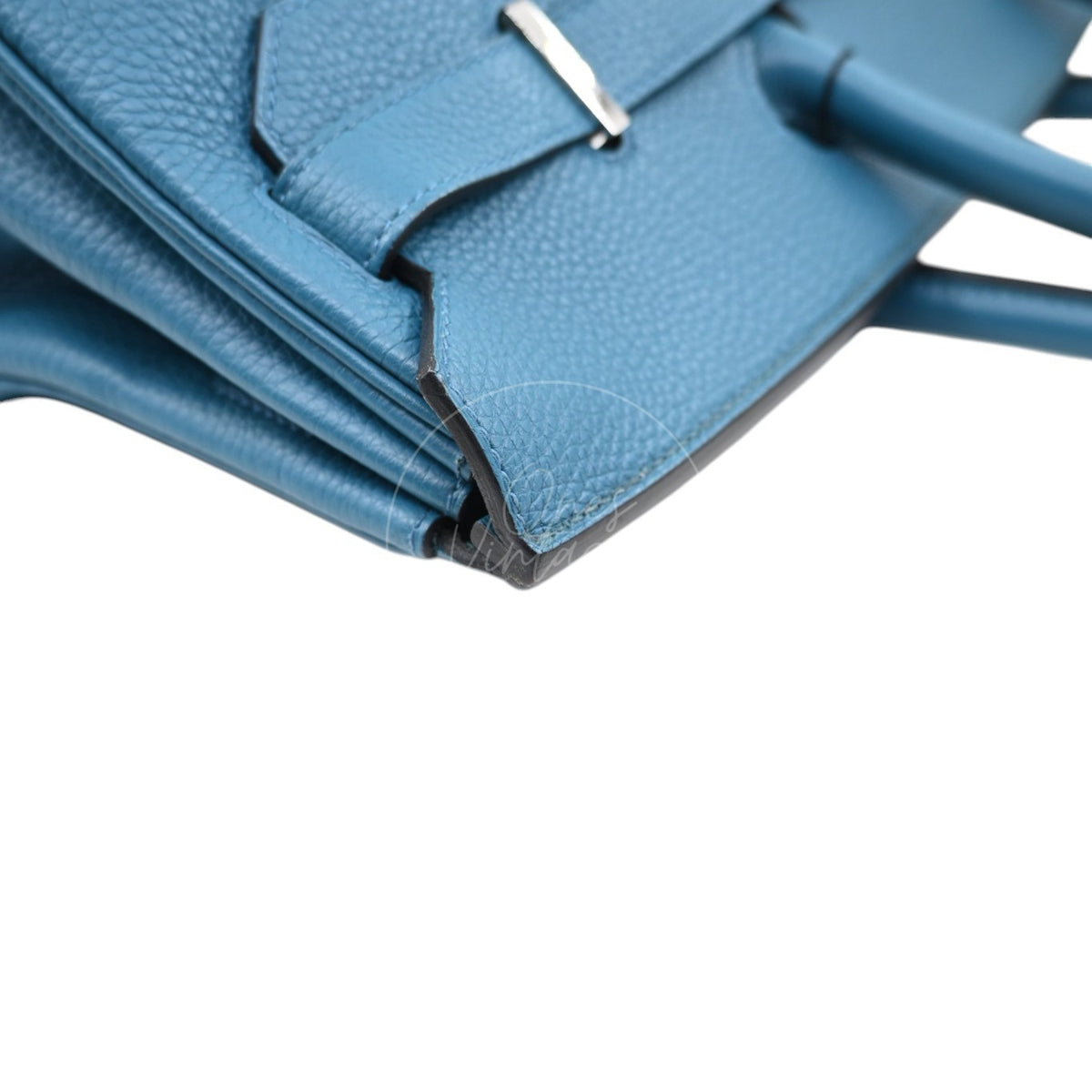 Hermes Birkin Shoulder 42 PHW Blue Square P
