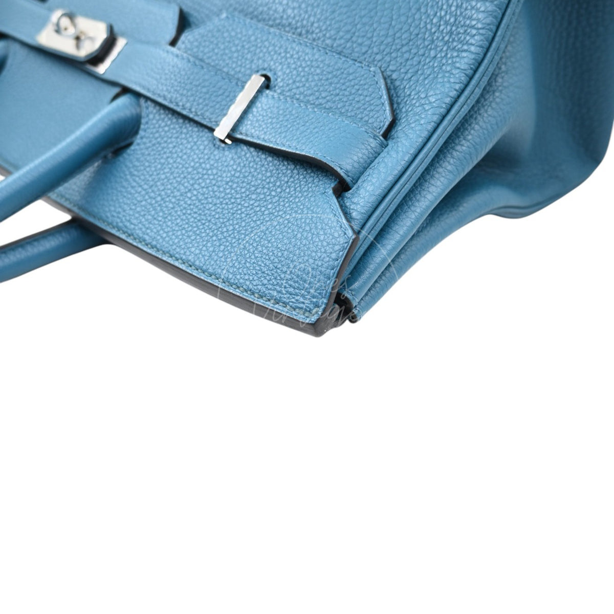 Hermes Birkin Shoulder 42 PHW Blue Square P