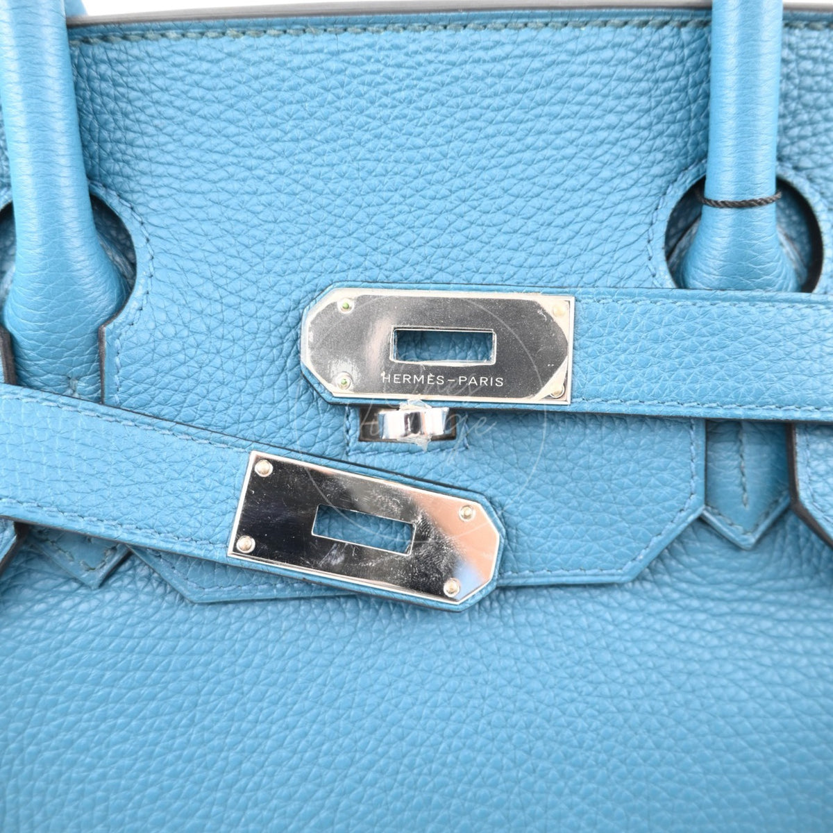 Hermes Birkin Shoulder 42 PHW Blue Square P