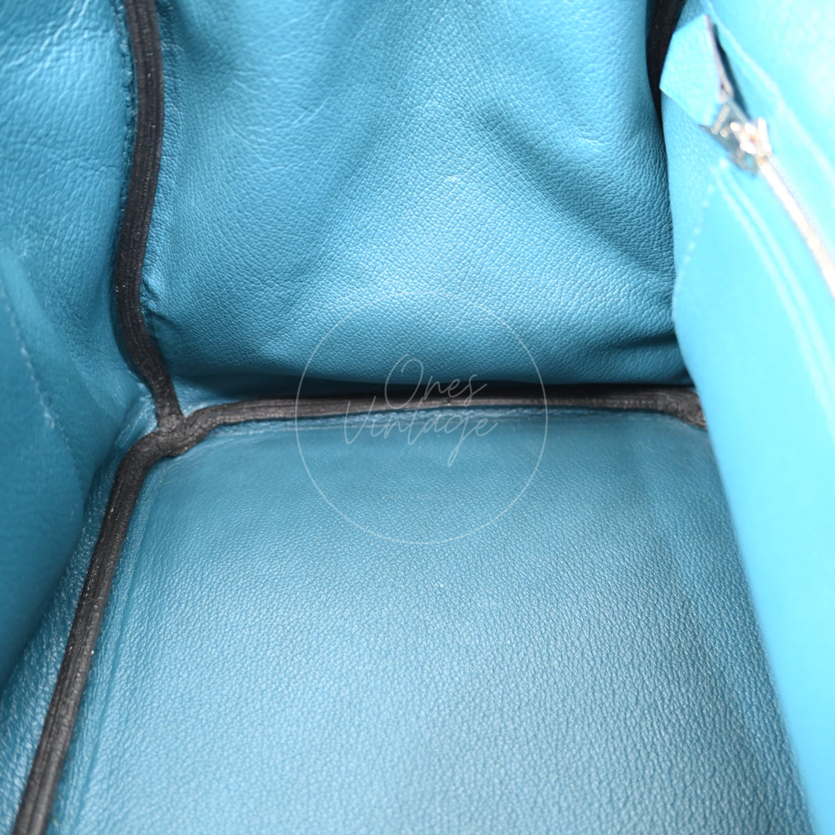 Hermes Birkin Shoulder 42 PHW Blue Square P