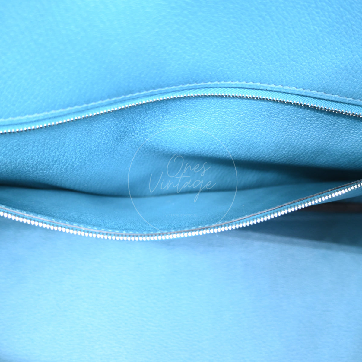 Hermes Birkin Shoulder 42 PHW Blue Square P