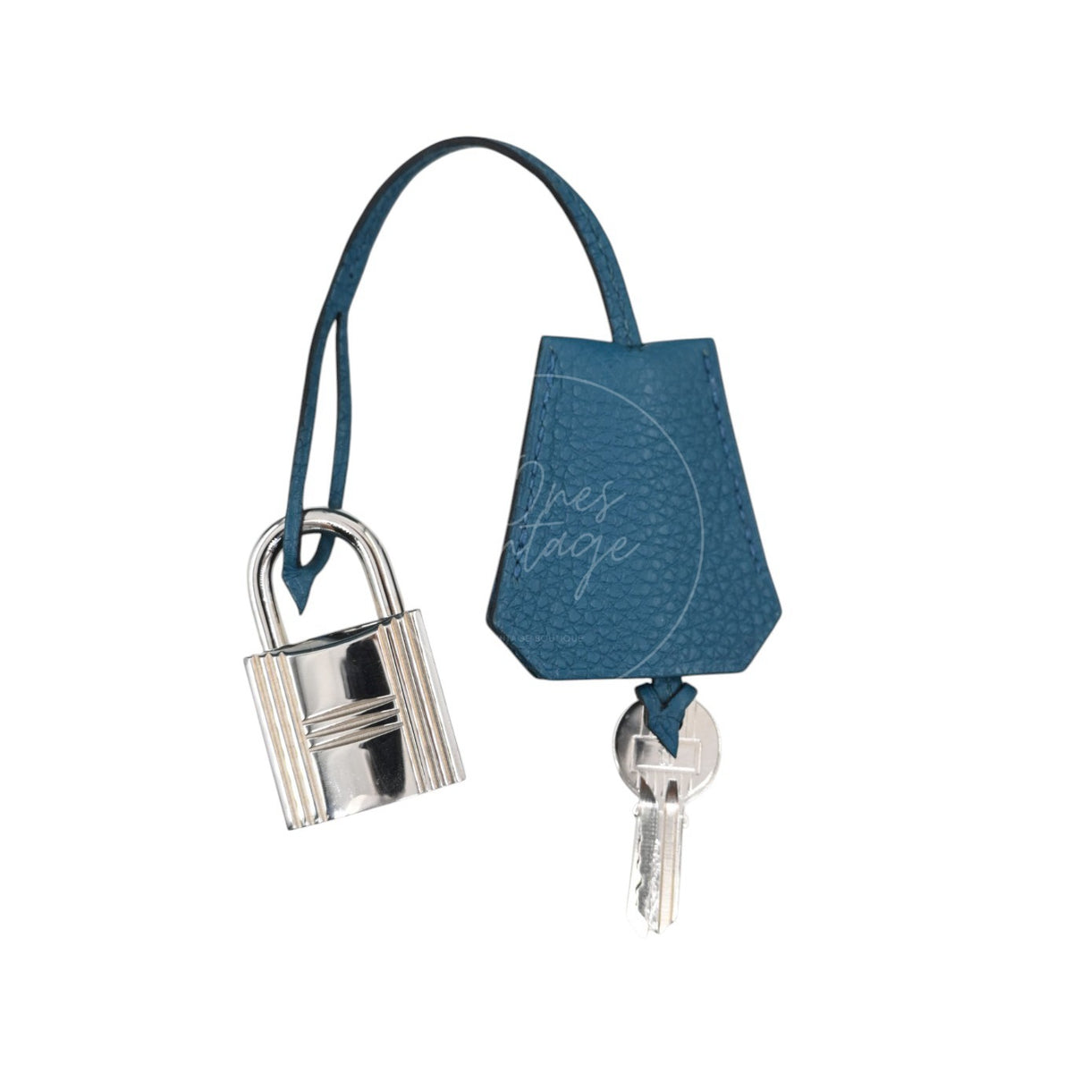 Hermes Birkin Shoulder 42 PHW Blue Square P