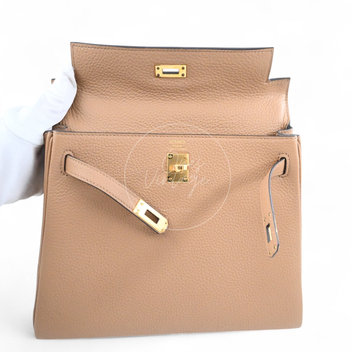 Hermes Kelly 25 Togo GHW Chai Stamp U