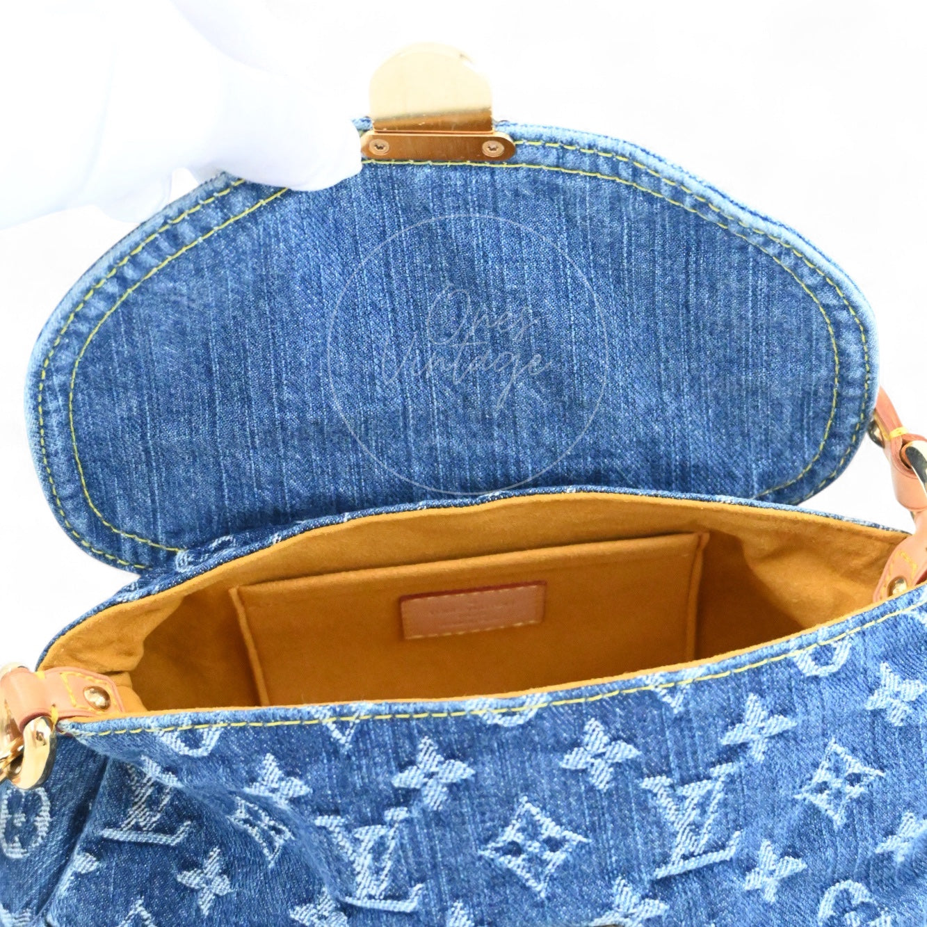 Louis Vuitton Blue Monogram Denim Mini Pleaty Hobo Bag M95050