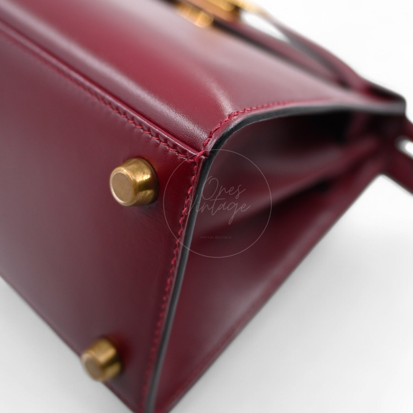 Hermes Vintage Mini Kelly Box GHW Rouge H Circle U
