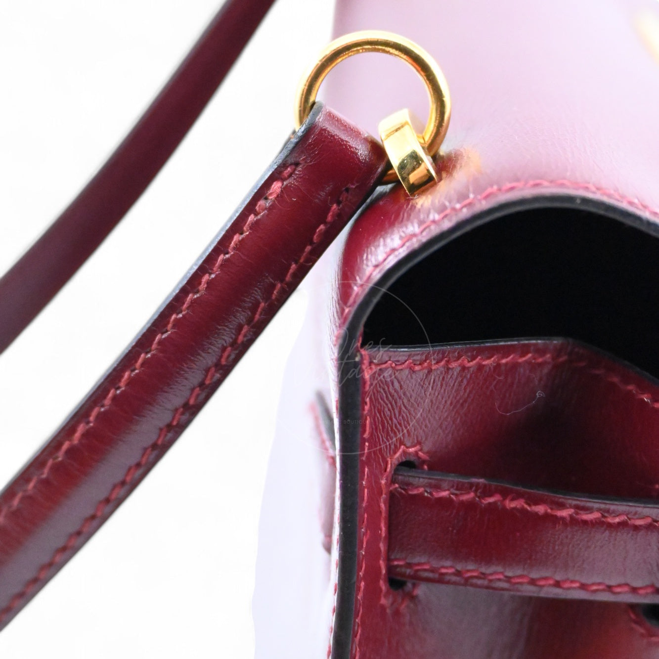 Hermes Vintage Mini Kelly Box GHW Rouge H Circle U