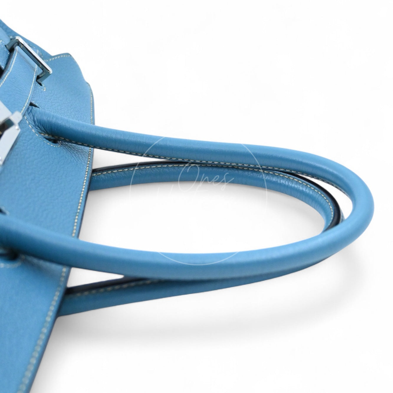 Hermes Shoulder Birkin 42 PHW Denim Blue Square I