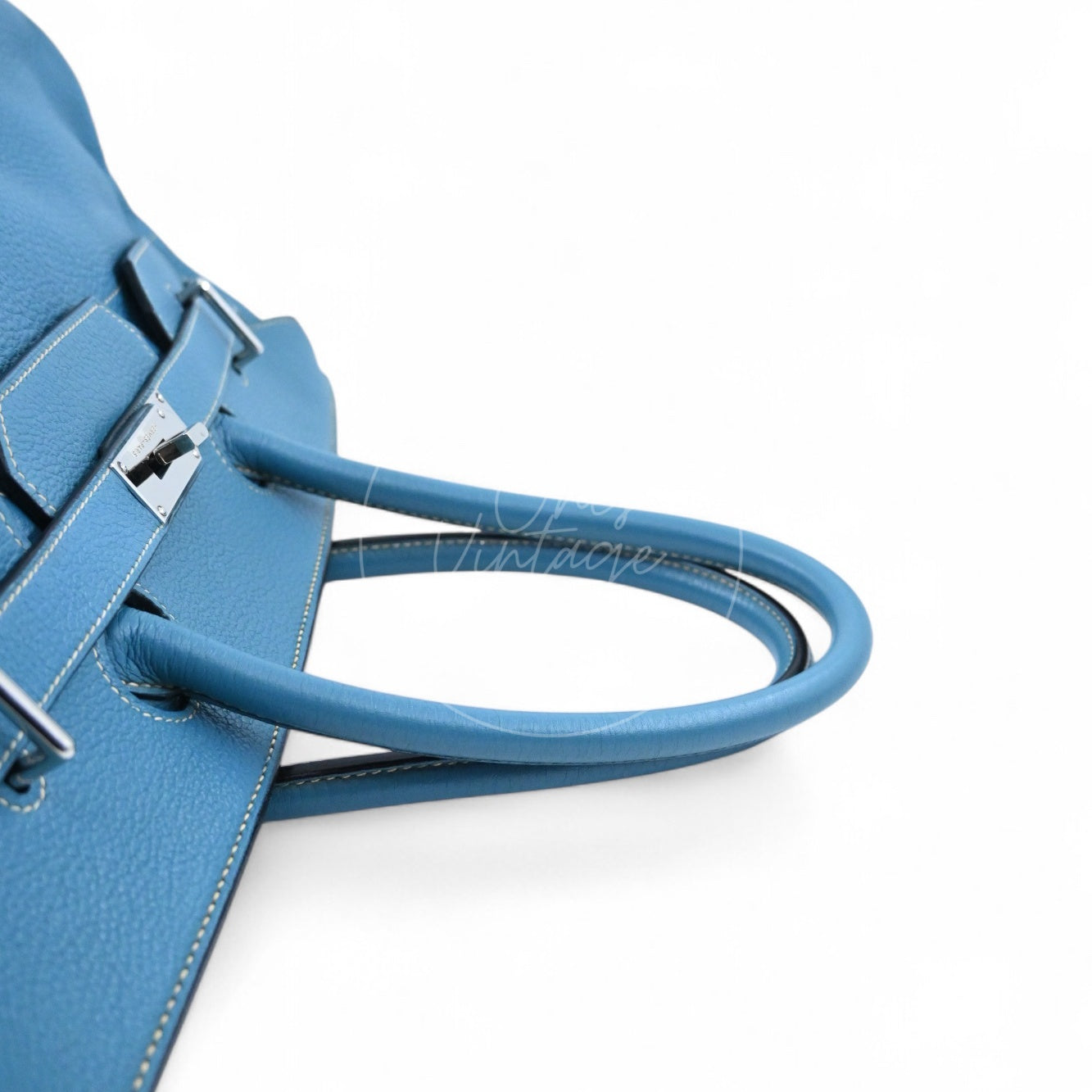 Hermes Shoulder Birkin 42 PHW Denim Blue Square I