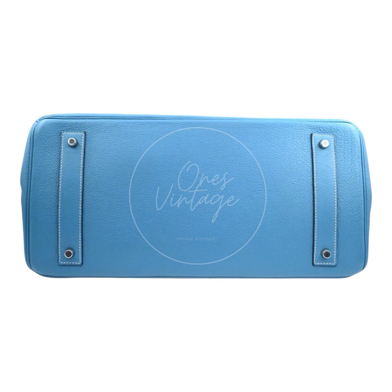 Hermes Shoulder Birkin 42 PHW Denim Blue Square I