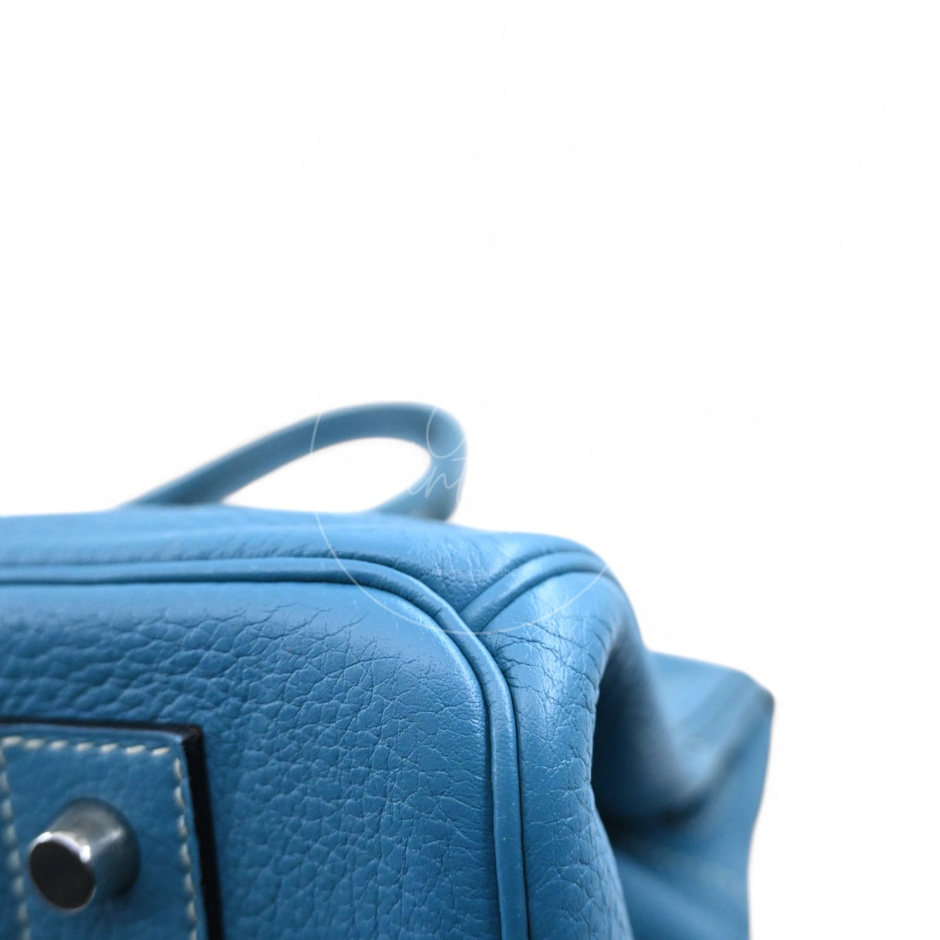 Hermes Shoulder Birkin 42 PHW Denim Blue Square I