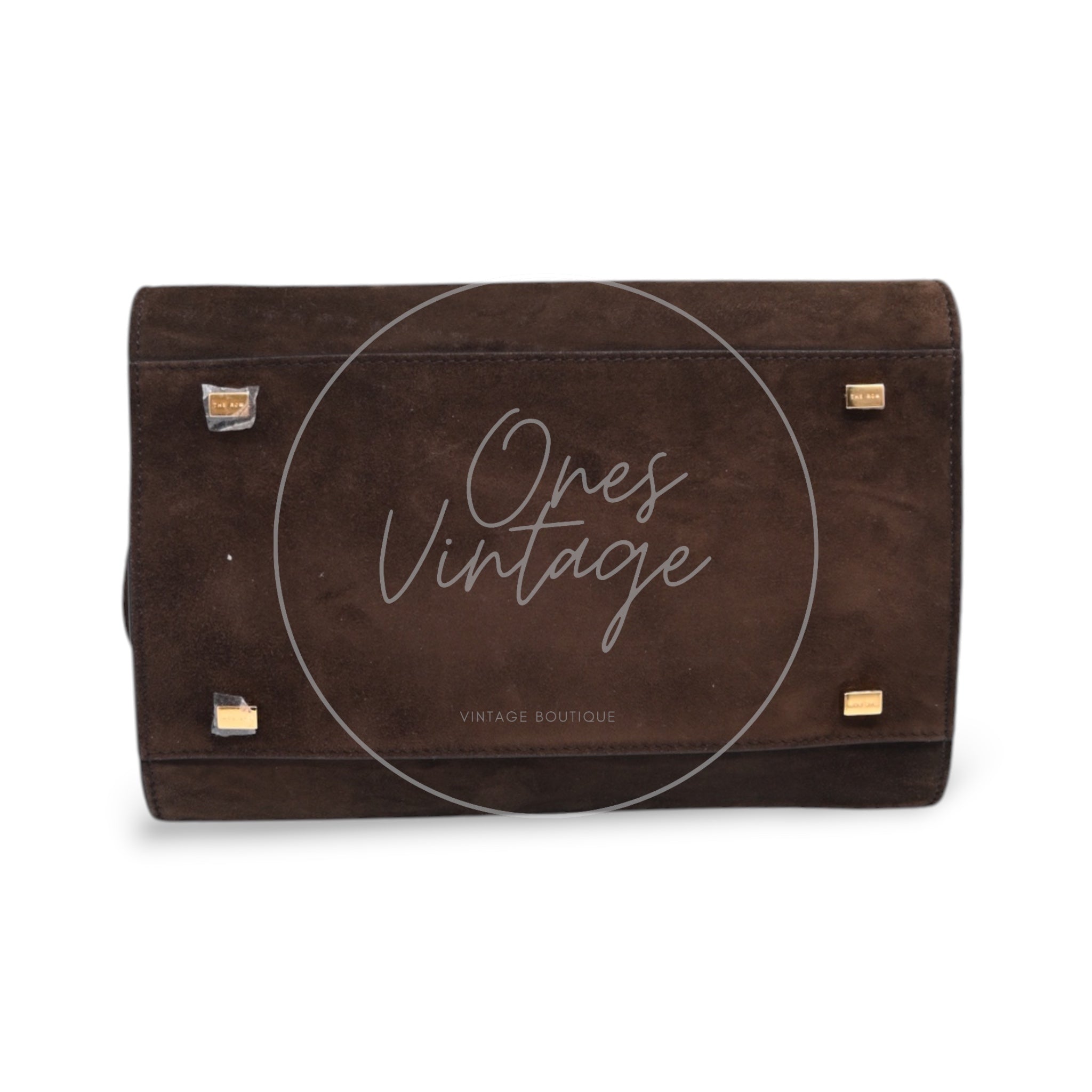 The Row Suede Soft Margaux 10 Bag GHW Mocha