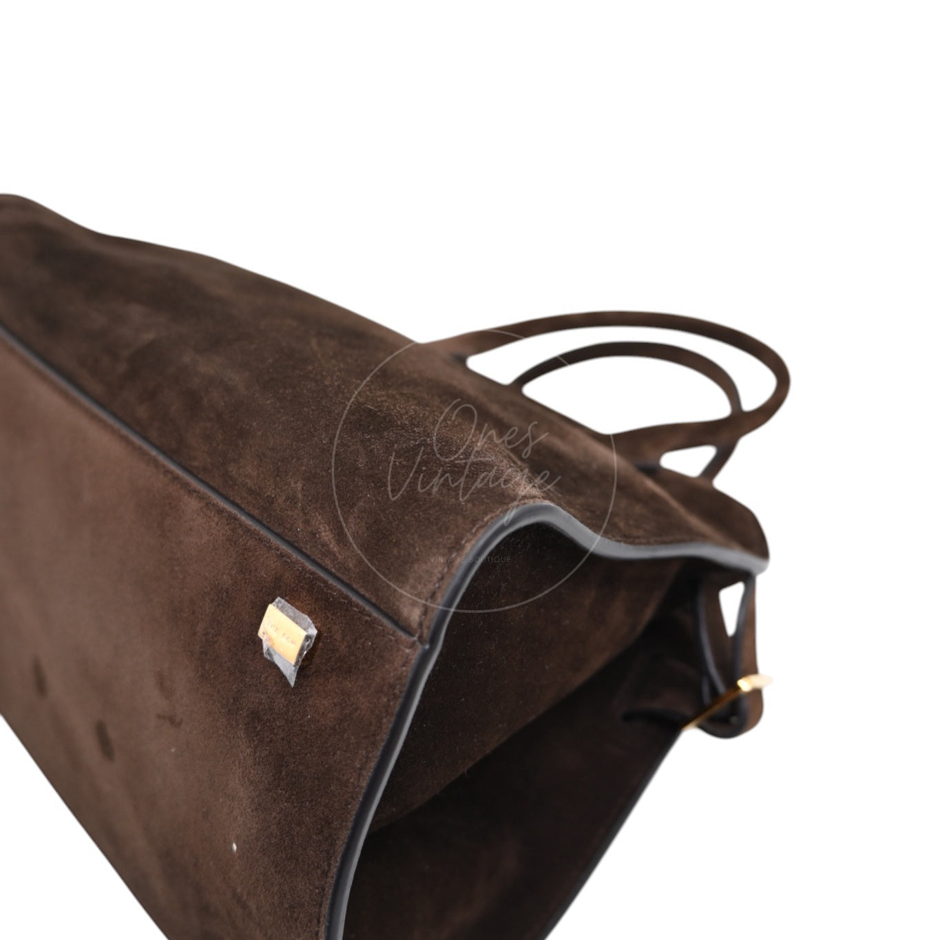 The Row Suede Soft Margaux 10 Bag GHW Mocha