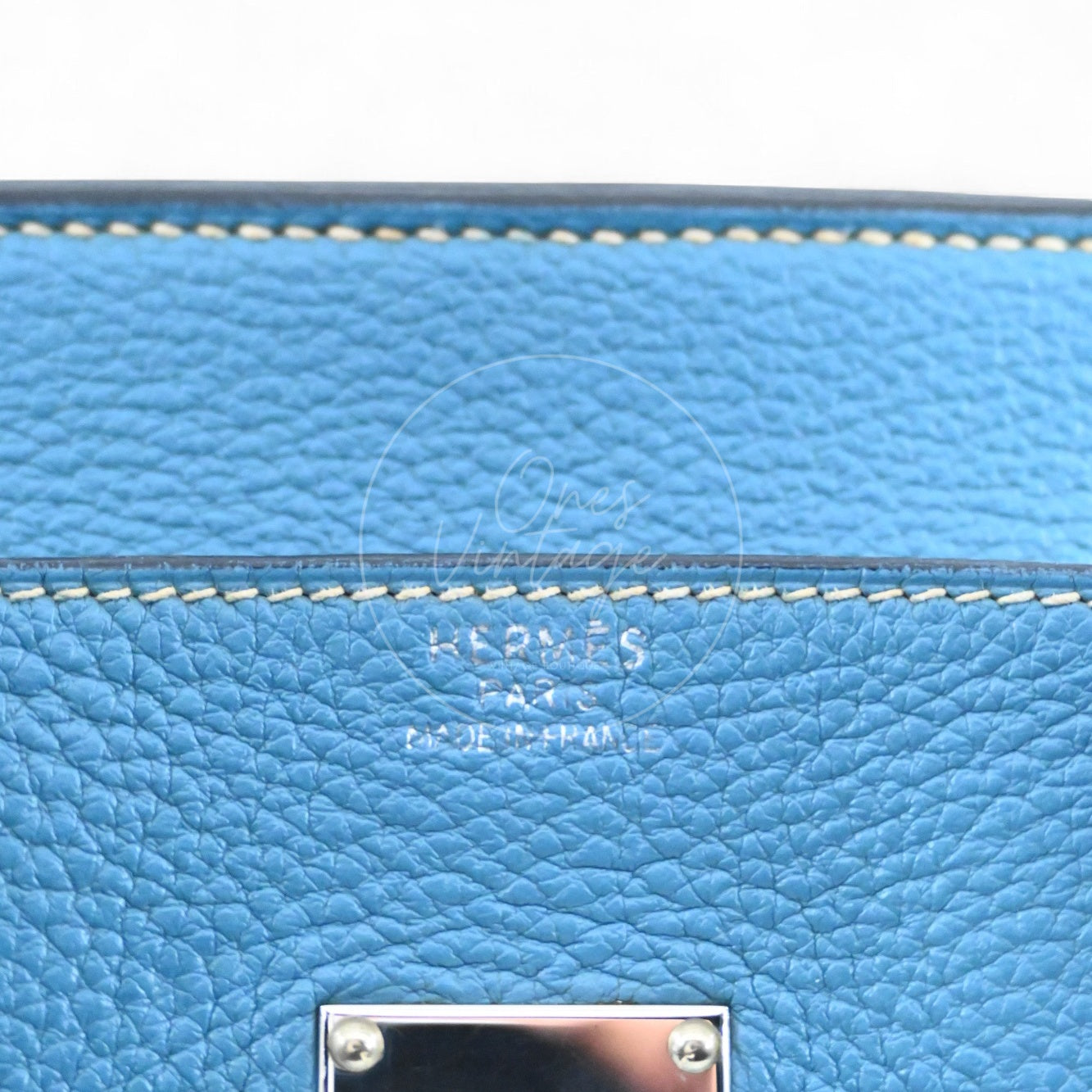 Hermes Shoulder Birkin 42 PHW Denim Blue Square I