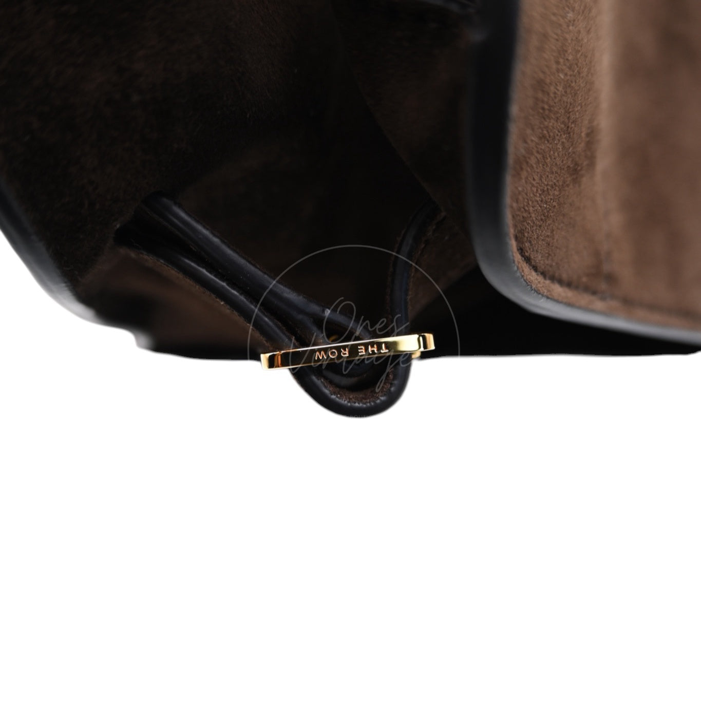 The Row Suede Soft Margaux 10 Bag GHW Mocha