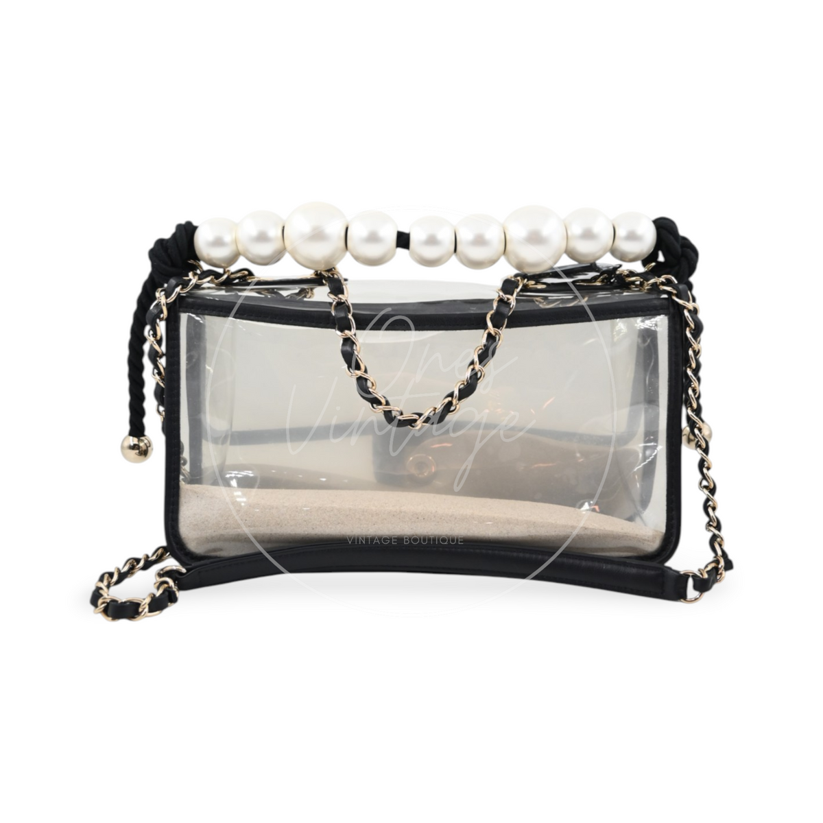 Chanel Sand by The Sea Pearl Clear Classic Flap Bag GHW Clear Series 27