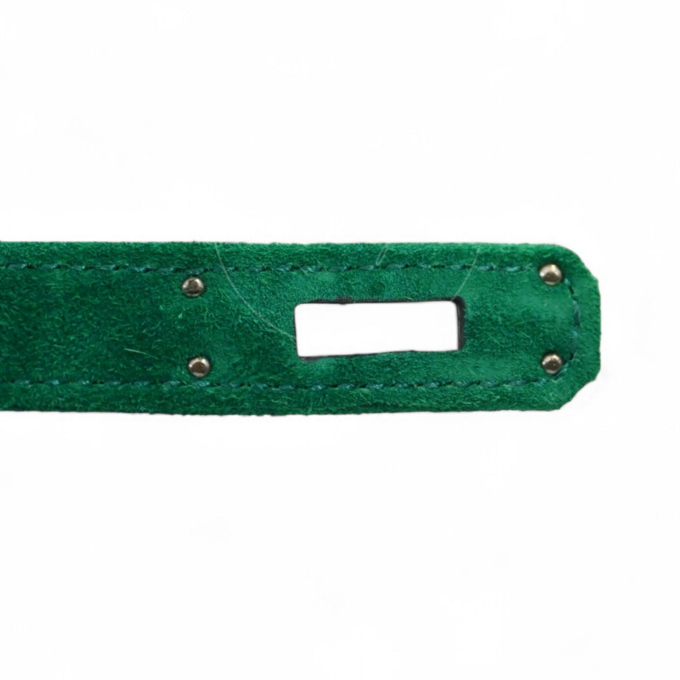 Hermes Kelly Cut Clutch Suede PHW Green Stamp B