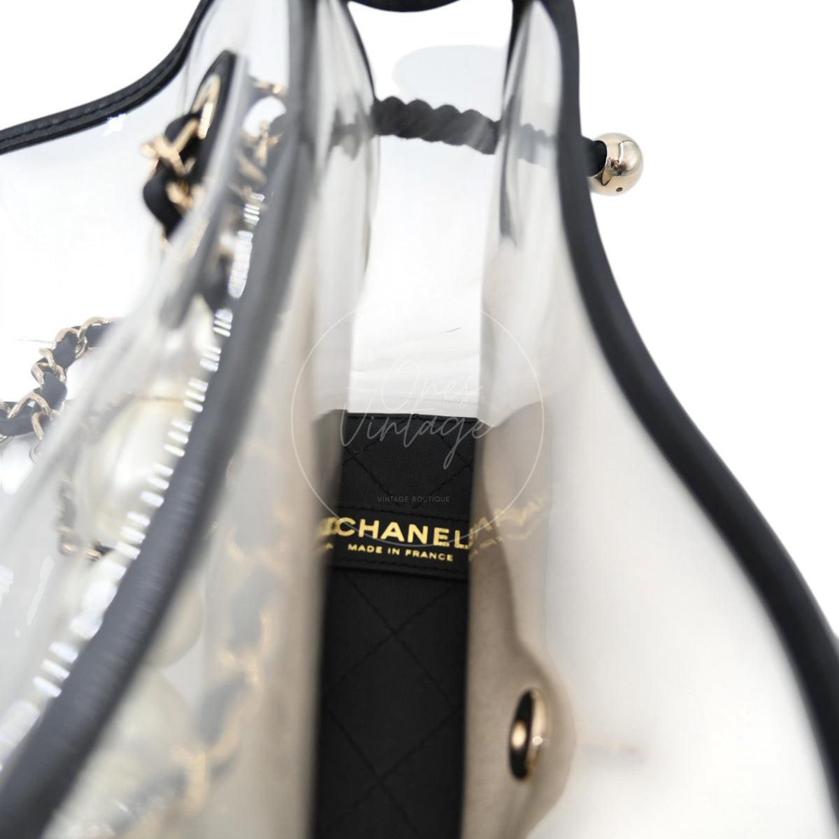 Chanel Sand by The Sea Pearl Clear Classic Flap Bag GHW Clear Series 27