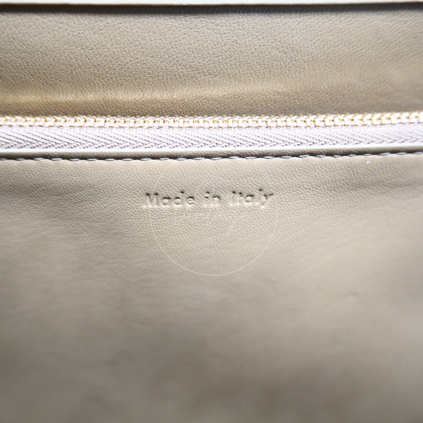 Celine Clasp Leather Handbag GHW Beige F-GM-1158