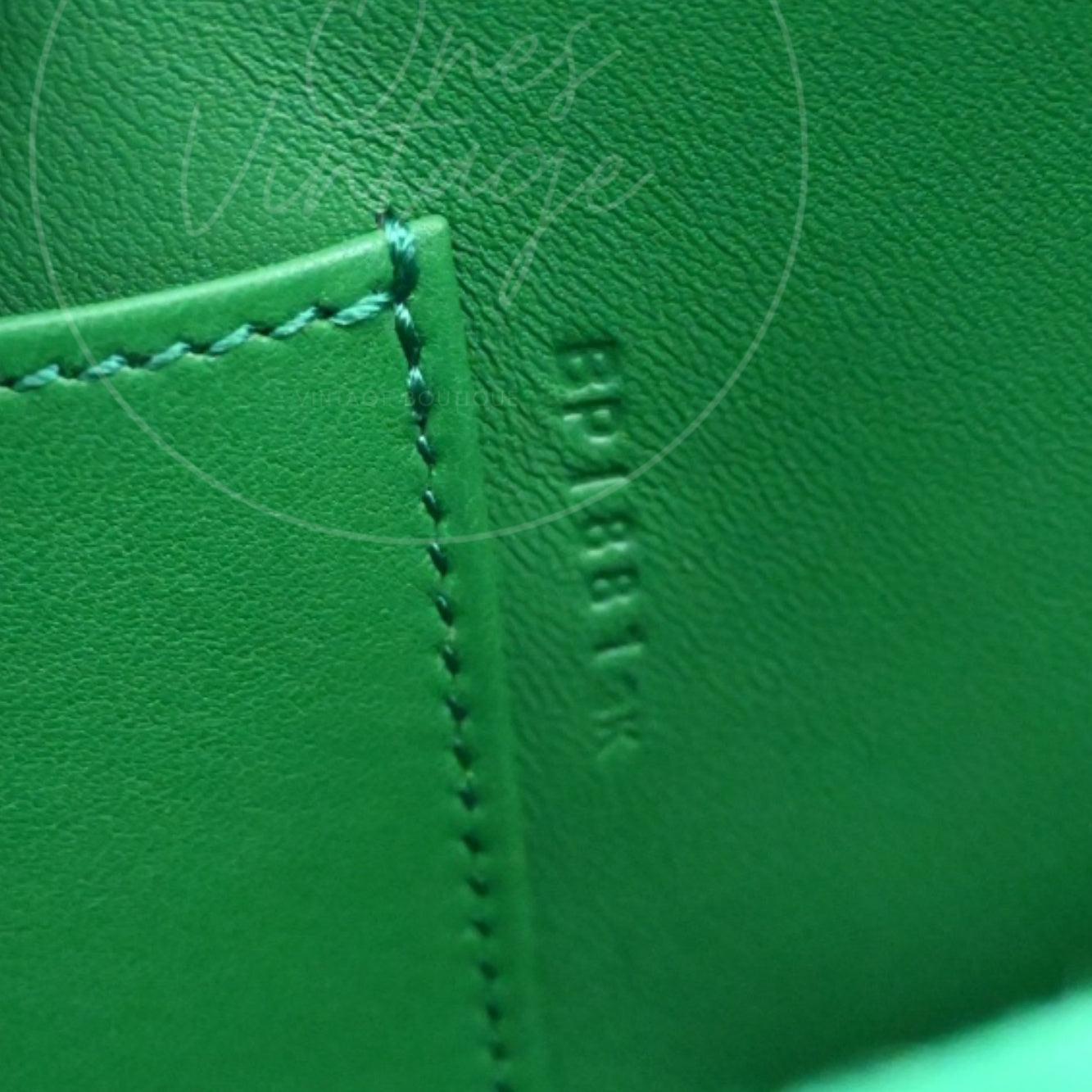 Hermes Kelly Cut Clutch Suede PHW Green Stamp B