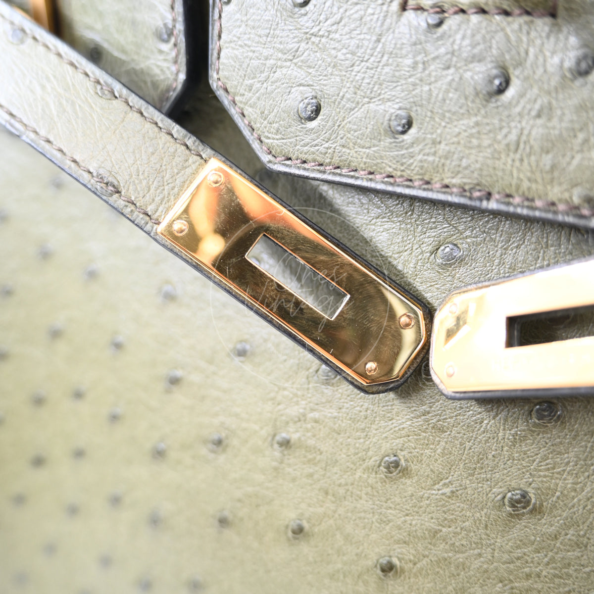 Hermes HAC Birkin 32 Ostrich GHW Olive Circle X