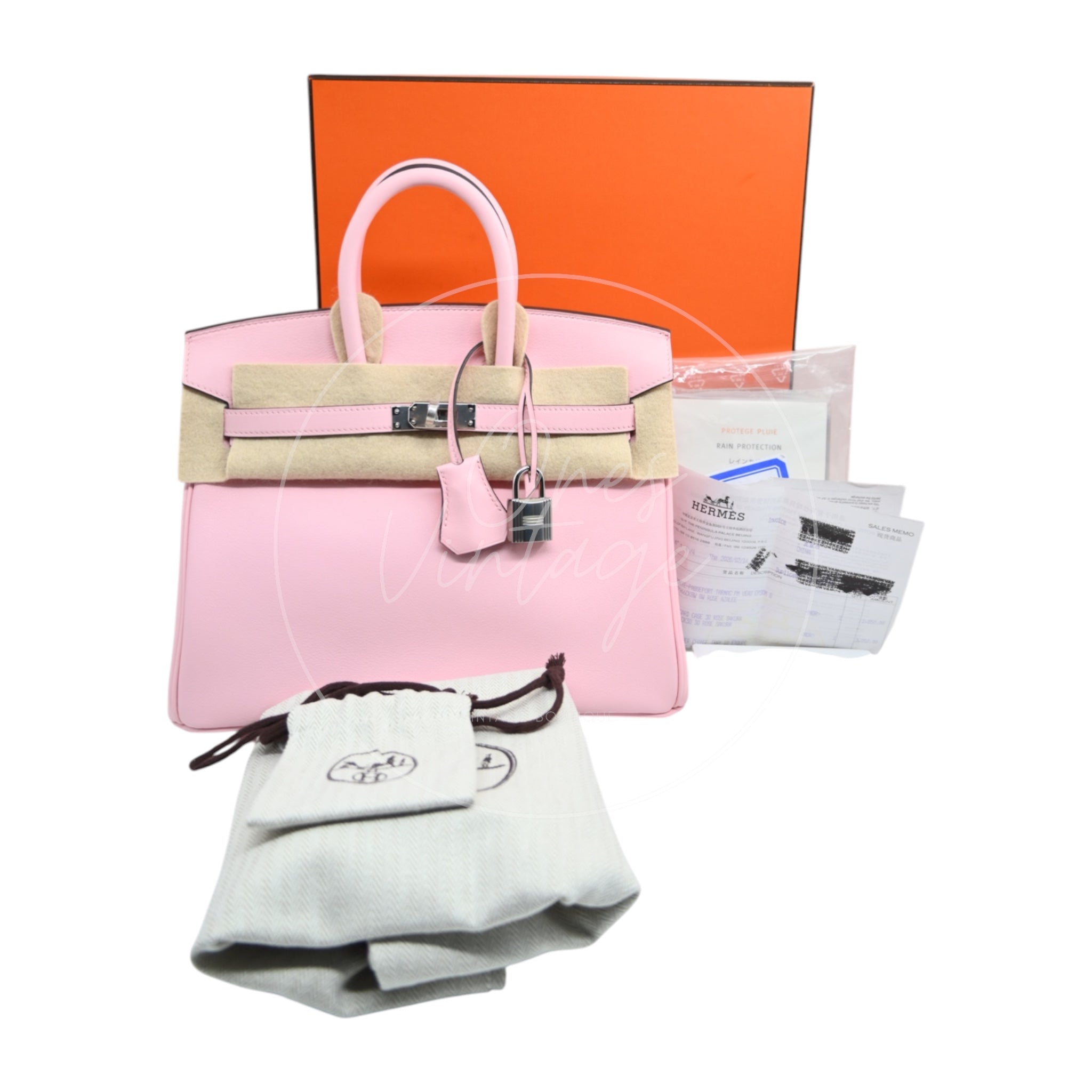 Hermes Birkin 25 Swift 3Q Sakura PHW Pink Stamp D