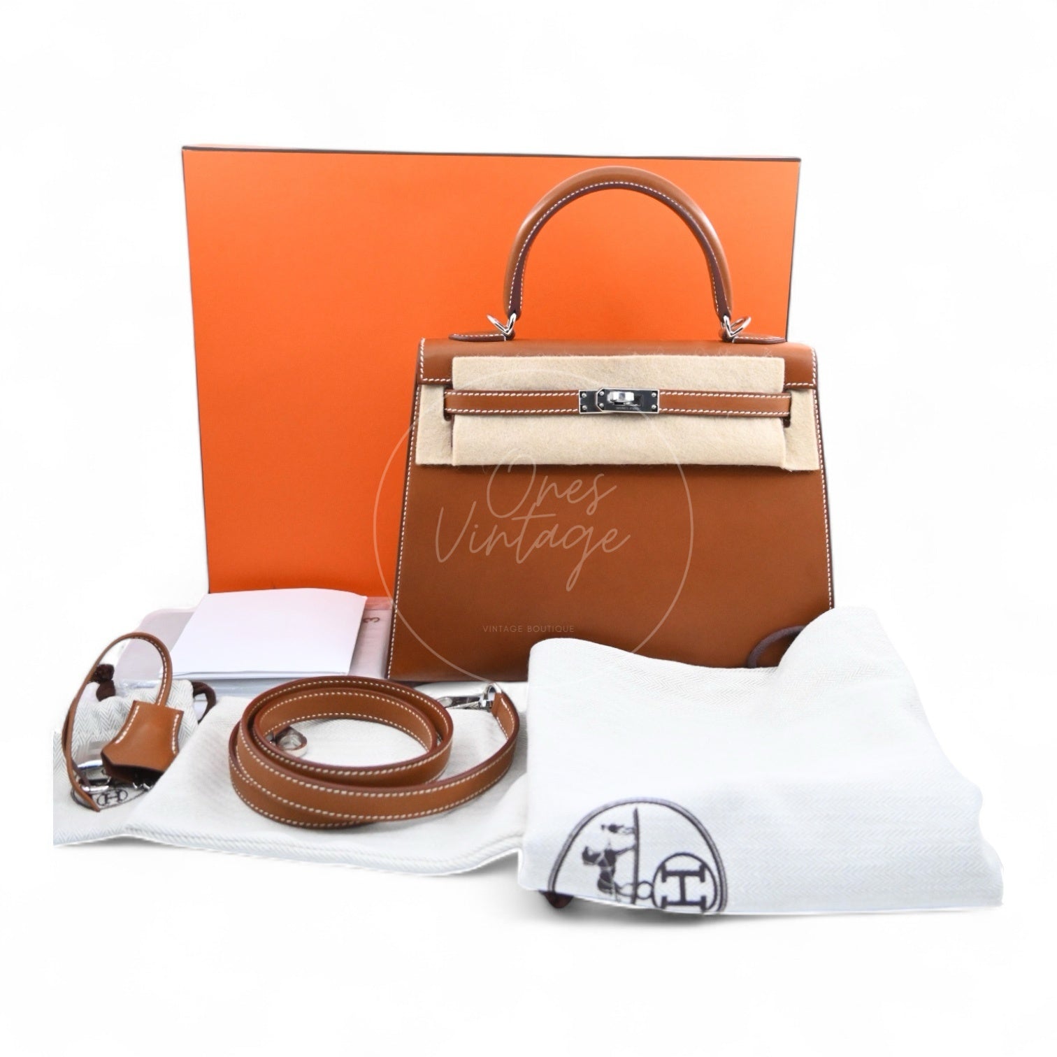 Hermes Kelly K25 Barenia Bag PHW Brown Stamp U