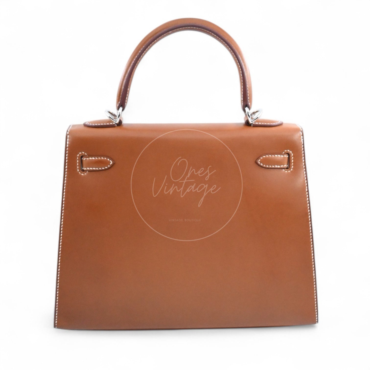 Hermes Kelly K25 Barenia Bag PHW Brown Stamp U