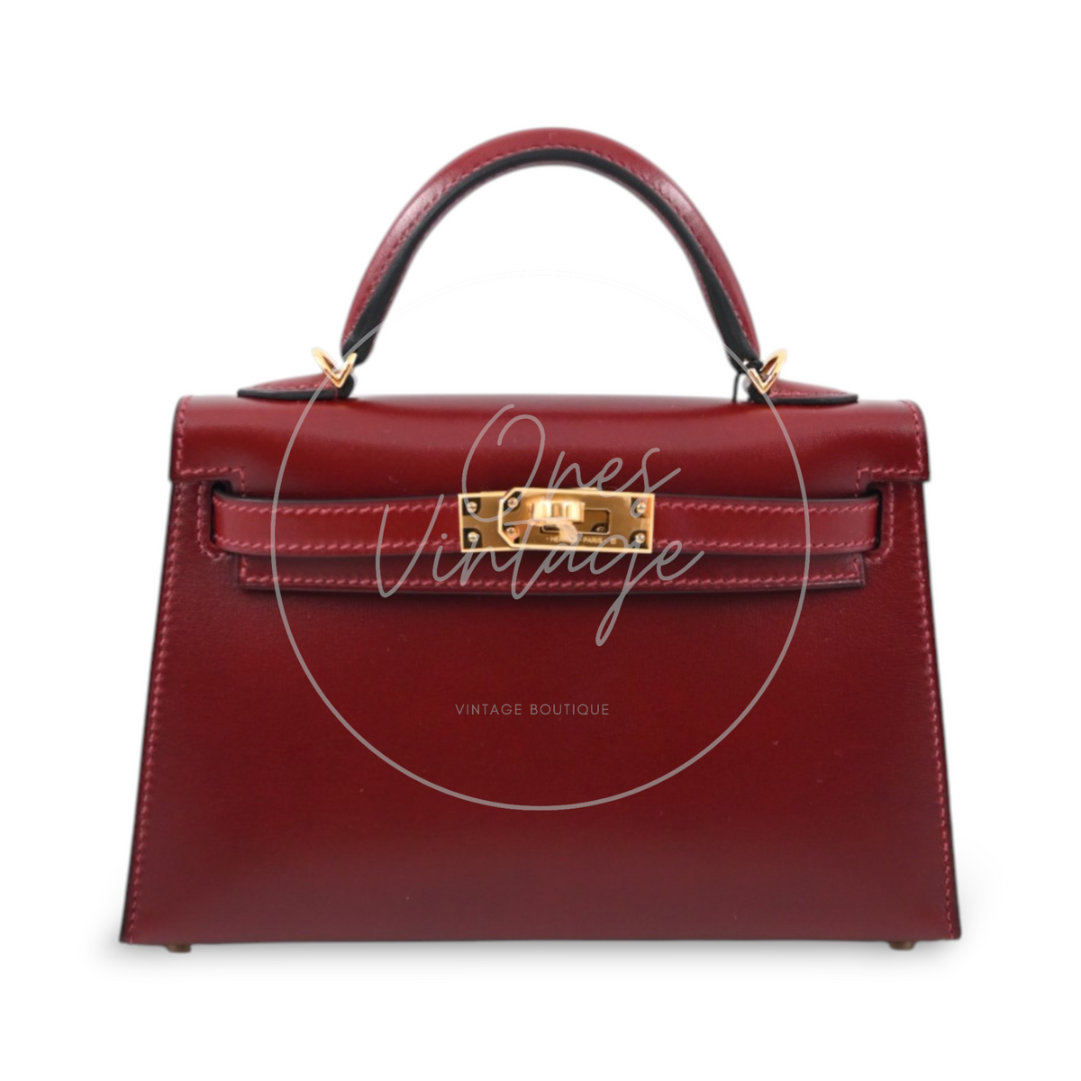 Hermes Mini Kelly Box Leather GHW Rouge H Stamp K
