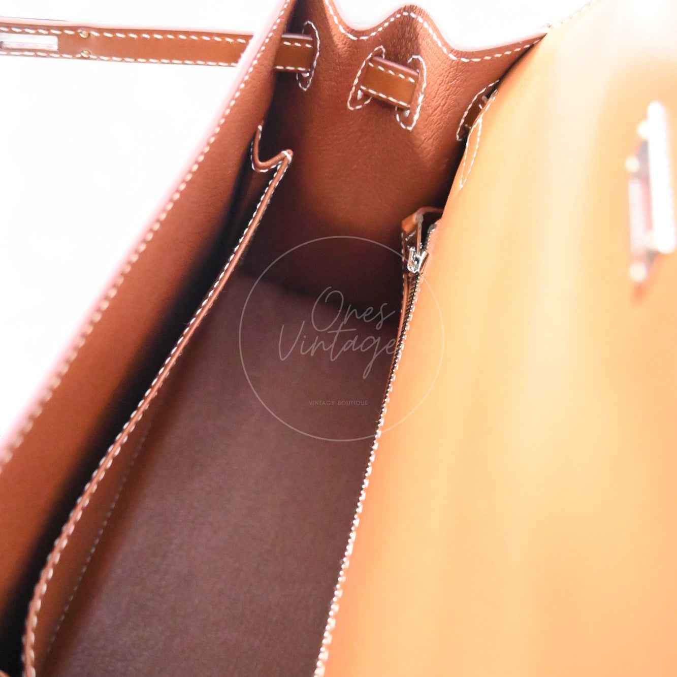 Hermes Kelly K25 Barenia Bag PHW Brown Stamp U