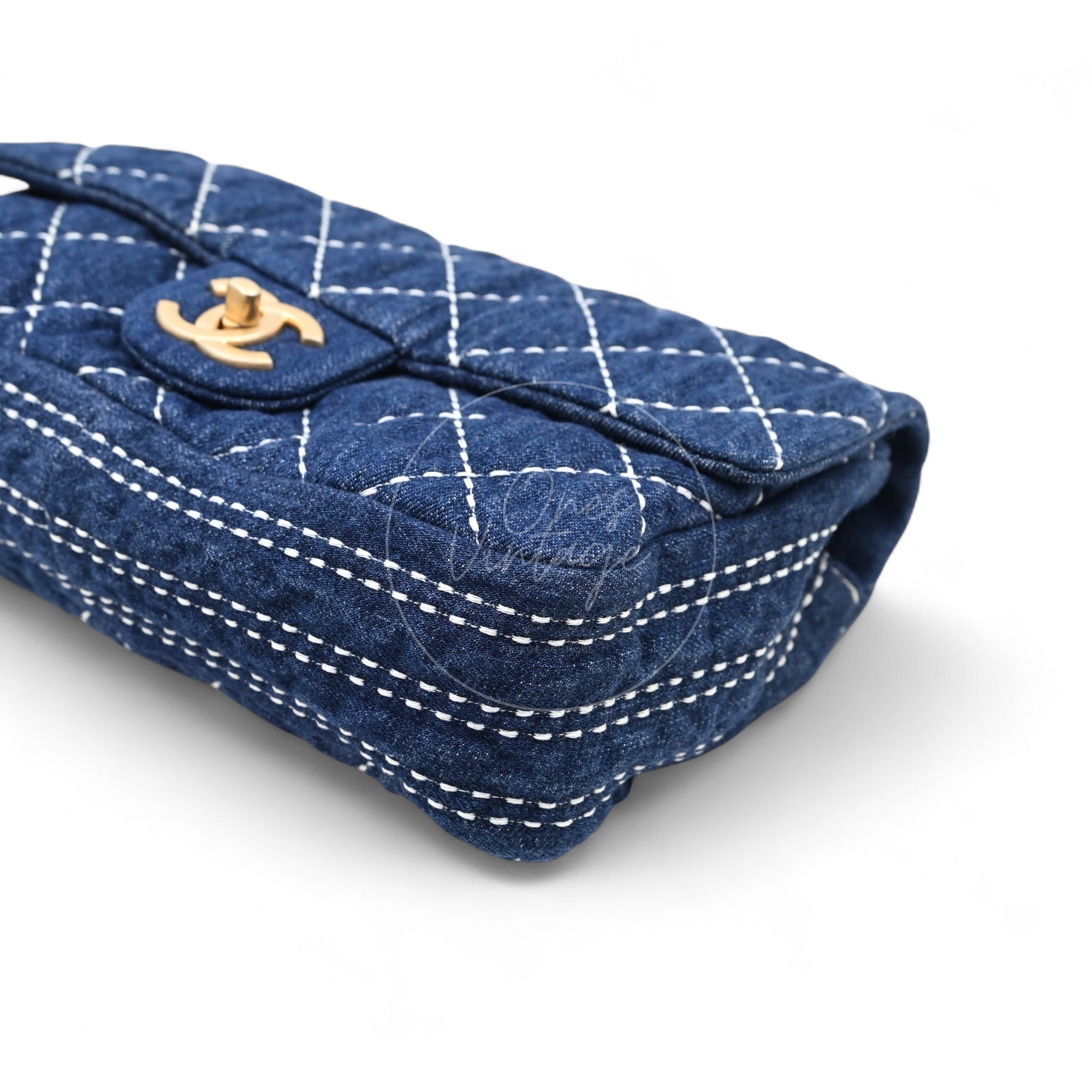 Chanel Denim Medium Classic Flap Bag GHW Blue Series 29