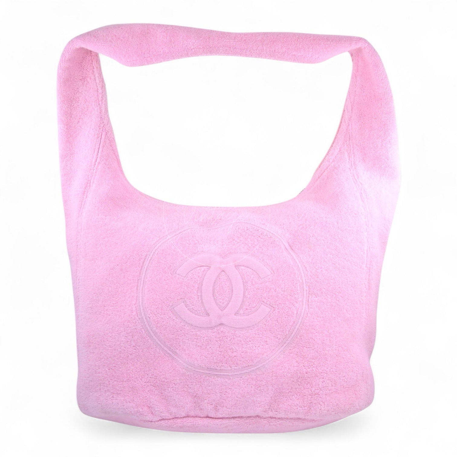 Chanel Beach Collection Towel Cotton Shoulder Bag PHW Pink 2025