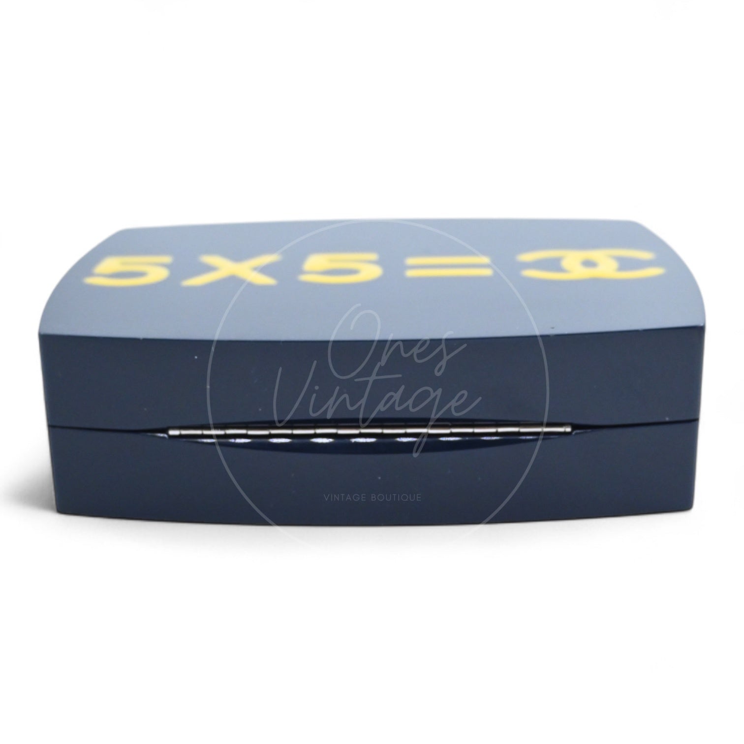 Chanel 5x5=Chanel Plexiglass Evening In The Street Clutch Box Bag GHW Navy Yellow Series 20