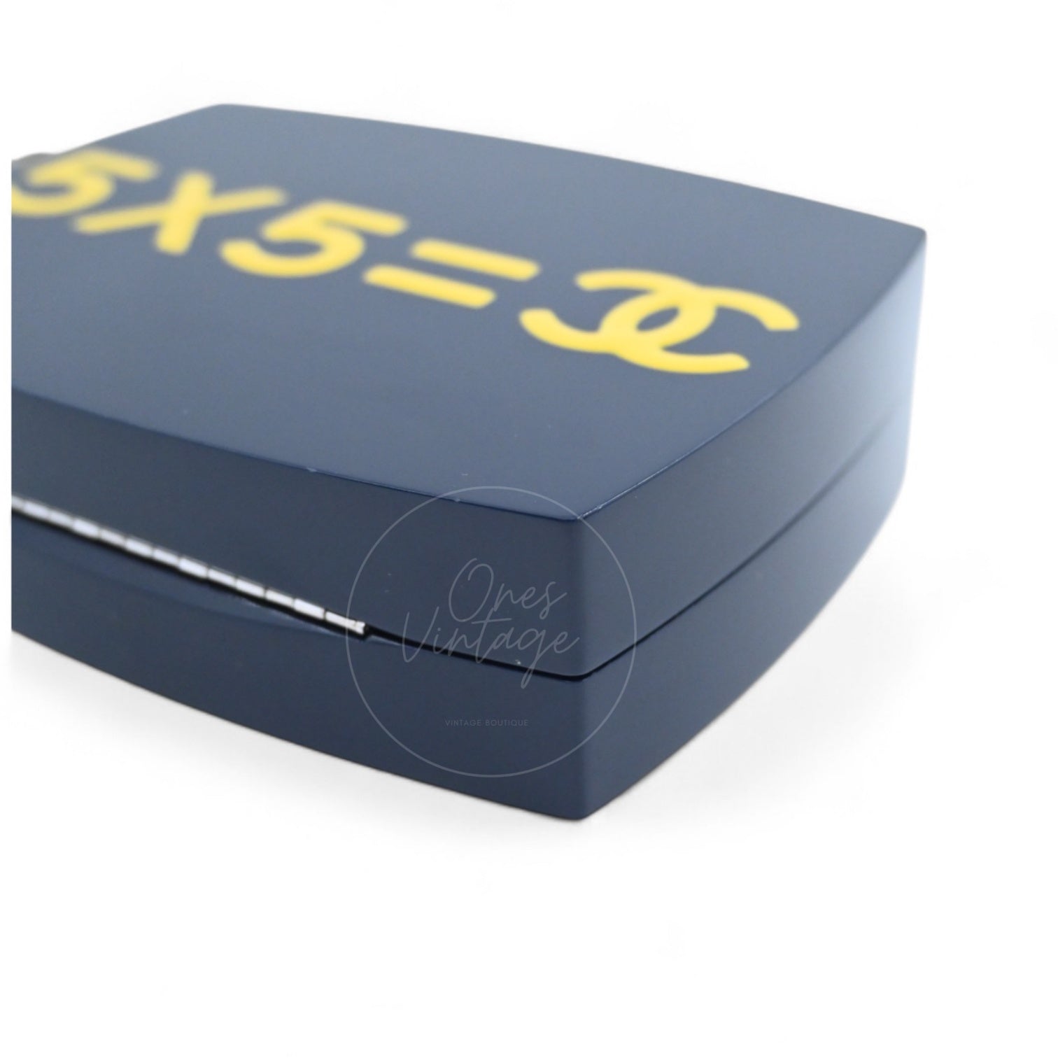 Chanel 5x5=Chanel Plexiglass Evening In The Street Clutch Box Bag GHW Navy Yellow Series 20