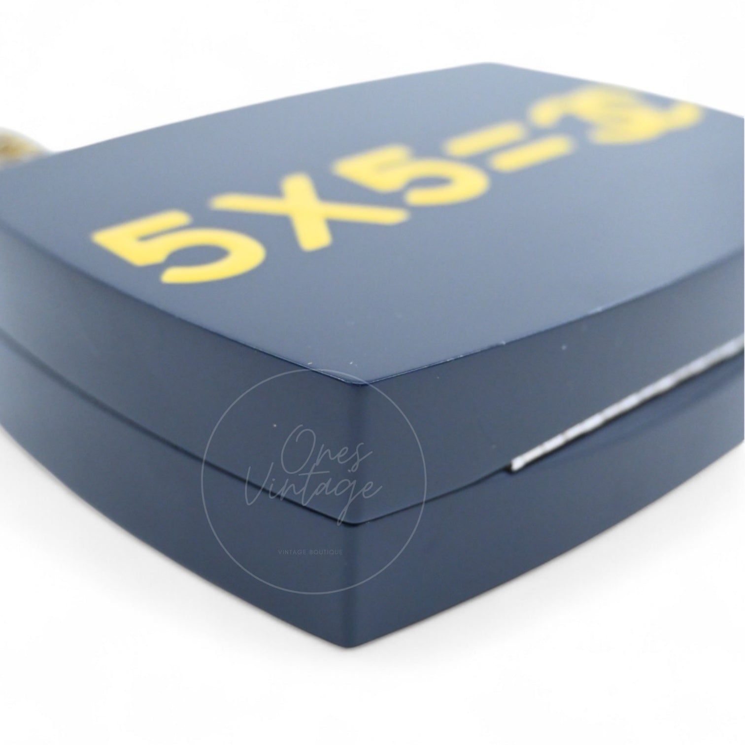 Chanel 5x5=Chanel Plexiglass Evening In The Street Clutch Box Bag GHW Navy Yellow Series 20