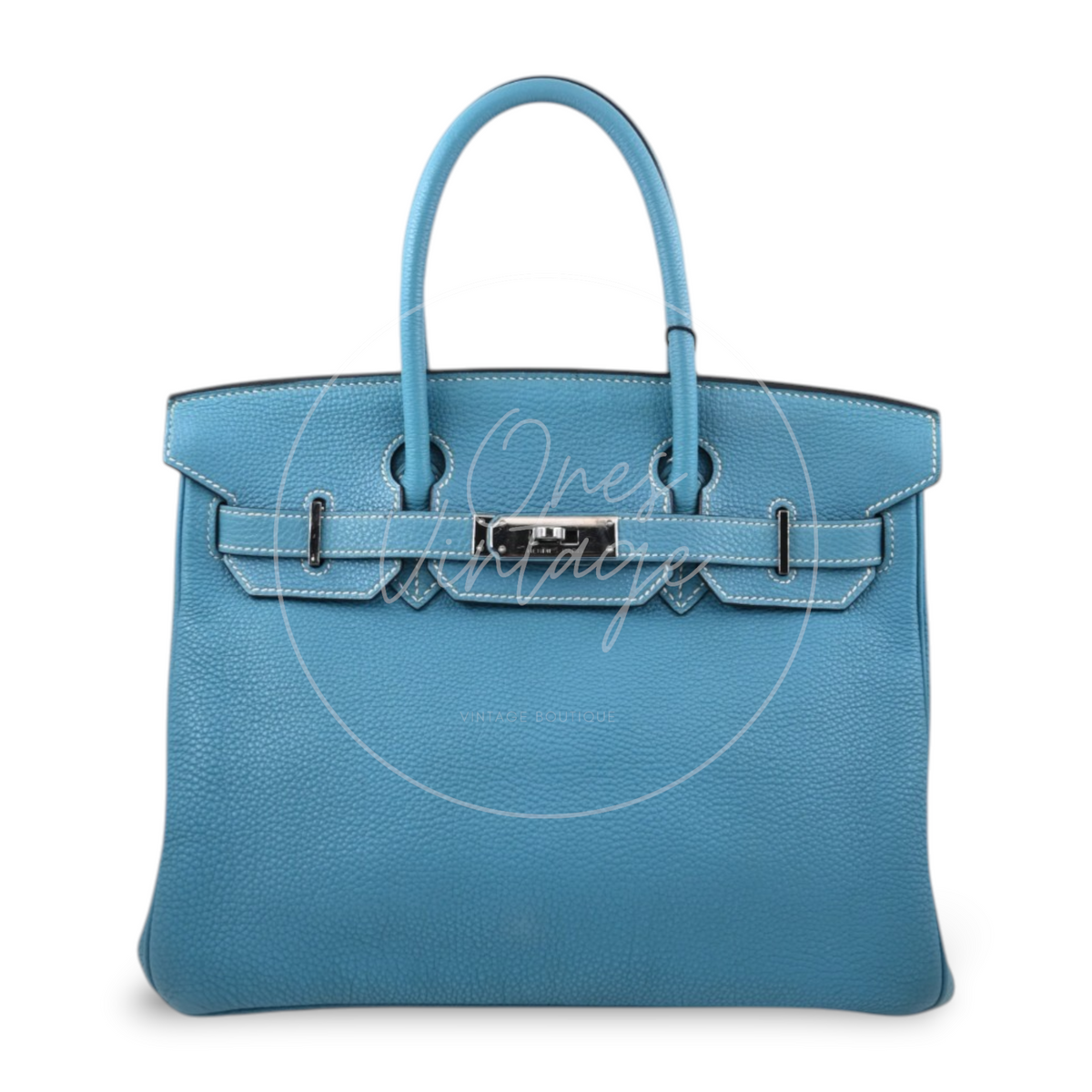 Hermès Birkin 30 Togo Denim Jean Ruthenium Hardware Square J