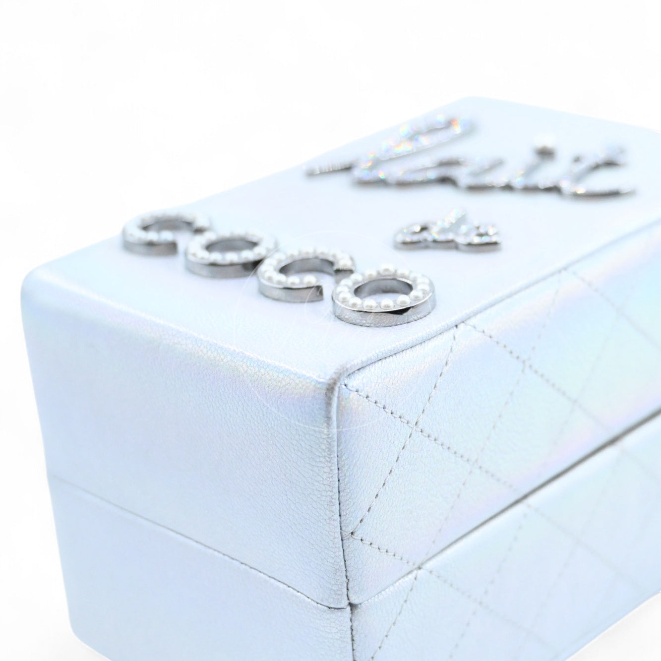 Chanel Milk Carton Iridiscent Goatskin Bag SHW Silver Series 20