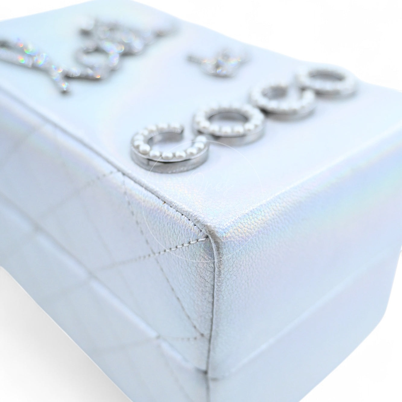 Chanel Milk Carton Iridiscent Goatskin Bag SHW Silver Series 20