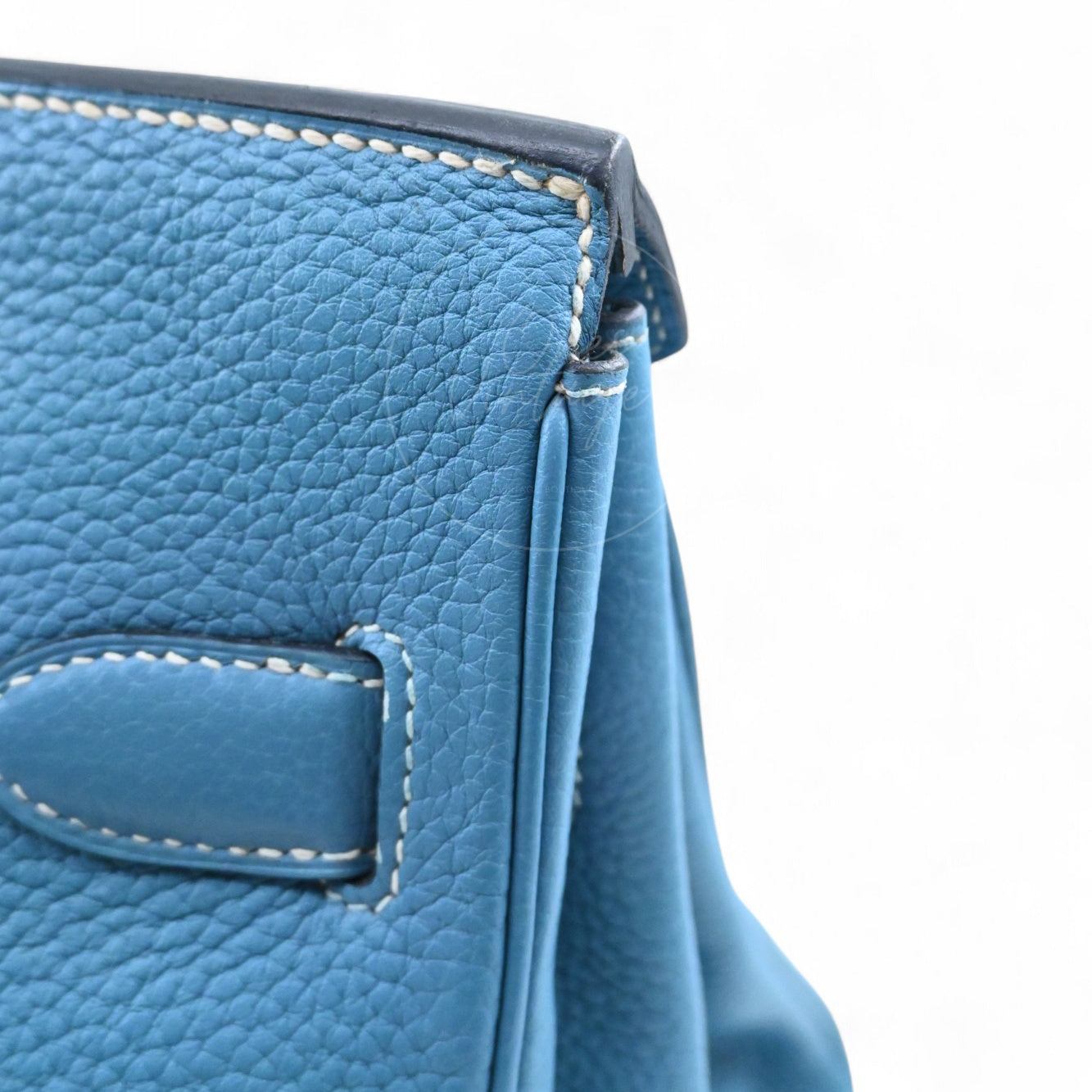 Hermes Shoulder Birkin Togo PHW Denim Blue Square M