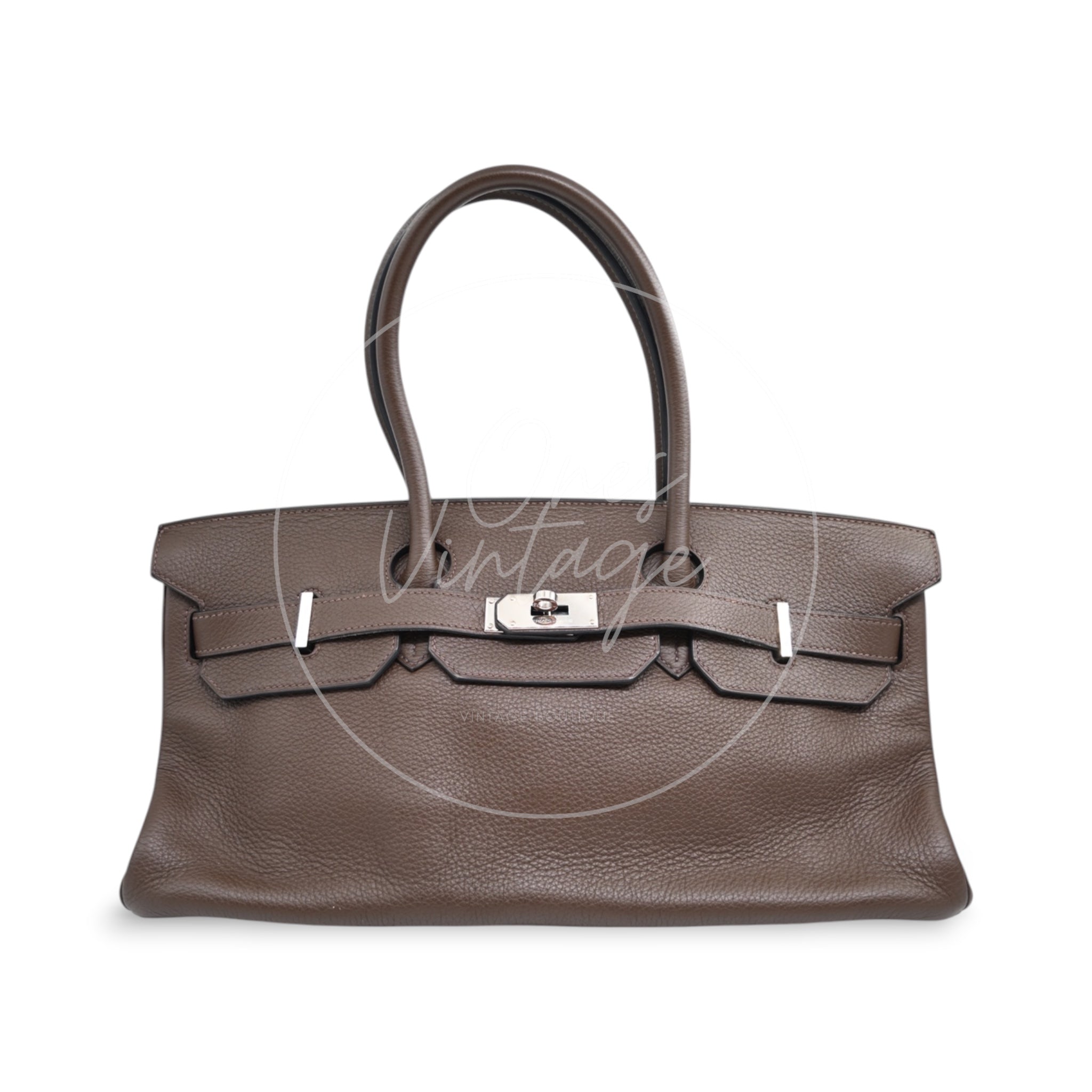Hermes Shoulder 42 Birkin Handbag PHW Ebene Square M