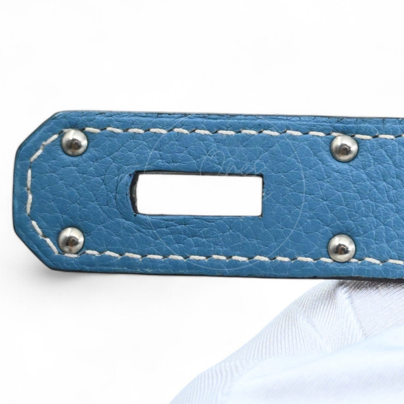 Hermes Shoulder Birkin Togo PHW Denim Blue Square M