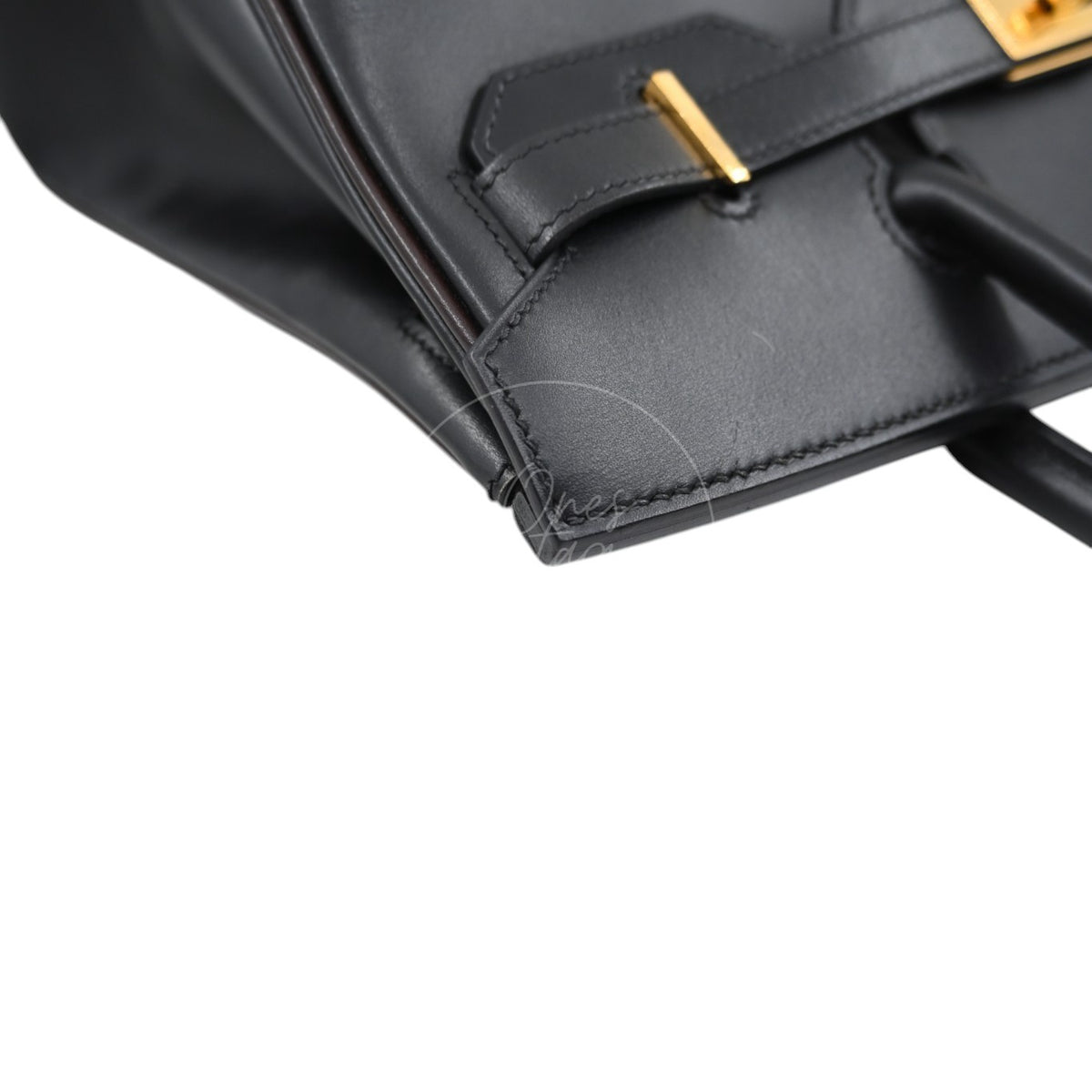 Hermes Birkin 30 Box Leather GHW Ébène and Black Square I
