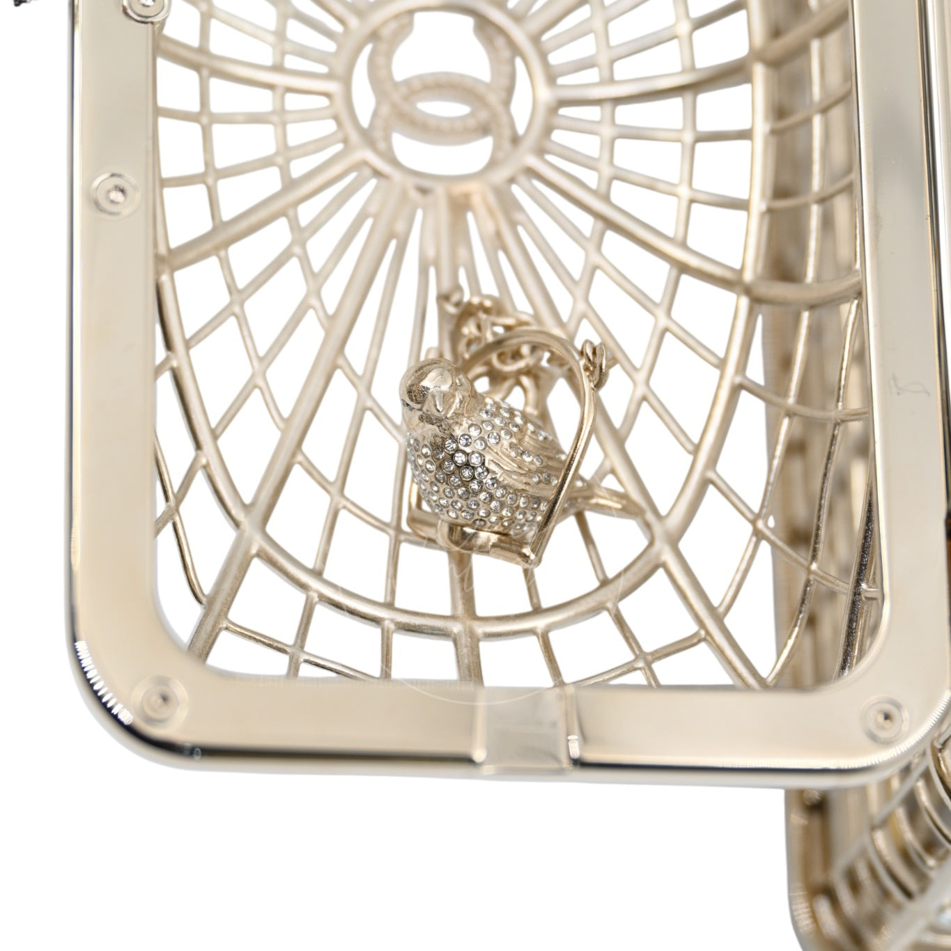 Chanel Bird Cage Minaudière in Gold-Tone Metal & Crystals Evening Handbag GHW Gold 2025