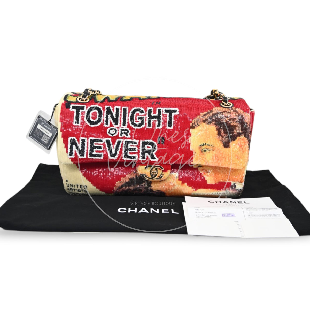Chanel Tonight Or Never Maxi Flap Bag Red Multicolour Sequins GHW Series TE